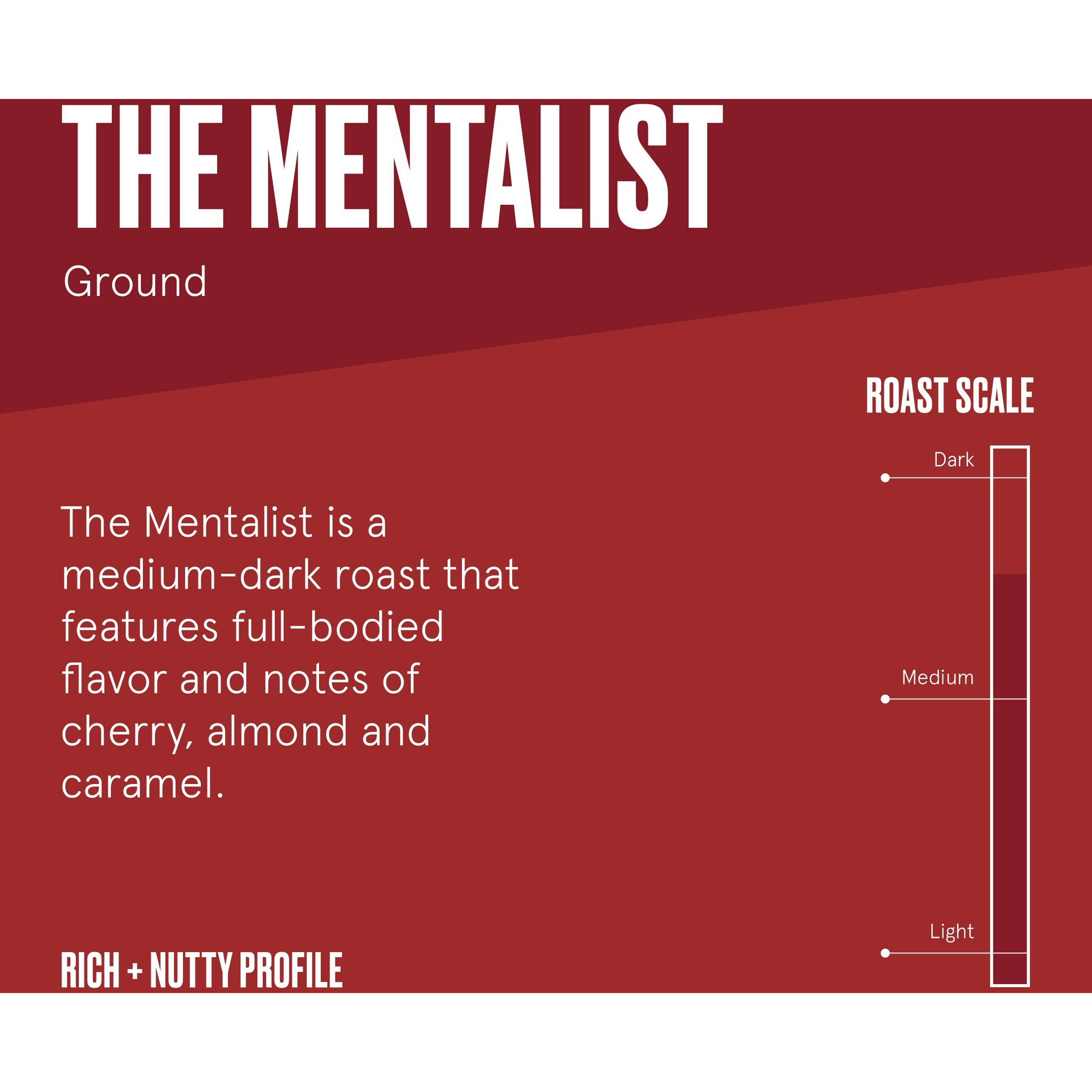 Bulletproof The Mentalist Medium-Dark Roast Ground Coffee, 12 Ounces, 100% Arabicacoffee Sourced From Central And South America