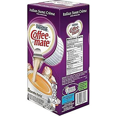 Coffee-Mate 84652 Liquid Coffee Creamer, Italian Sweet Creme, 0.375 Oz Cups (Box Of 50)