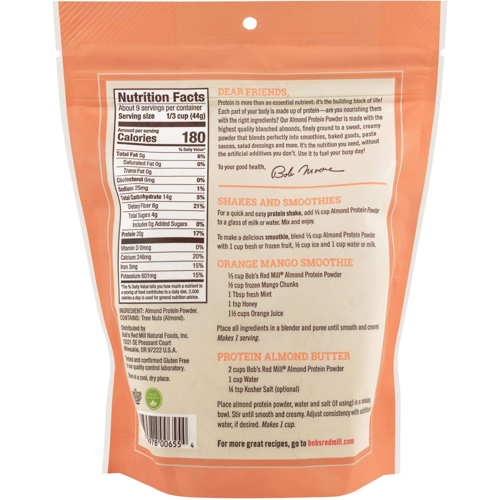 Bob's Red Mill Almond Protein Powder, 14-Ounce (Pack Of 4)
