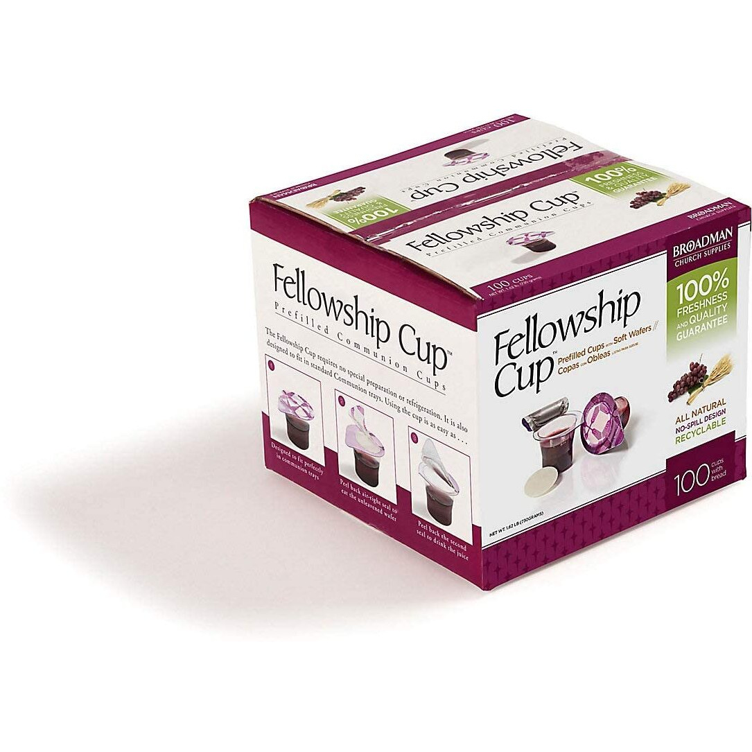 Broadman Church Supplies Pre-Filled Communion Fellowship Cup, Juice And Wafer Set, 100 Count