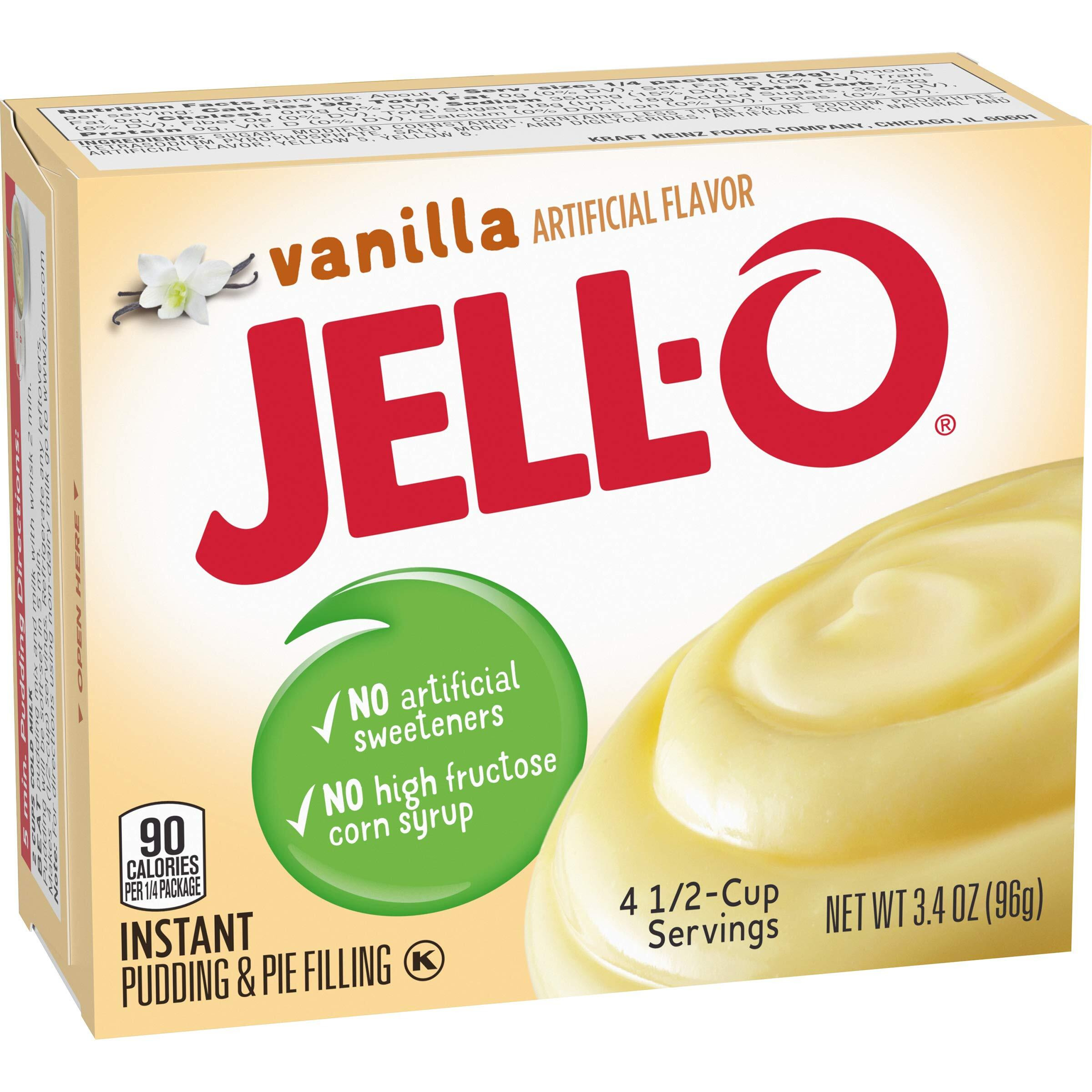 Jell-O Vanilla Instant Pudding & Pie Filling Mix (24 Ct Pack, 3.4 Oz Boxes)
