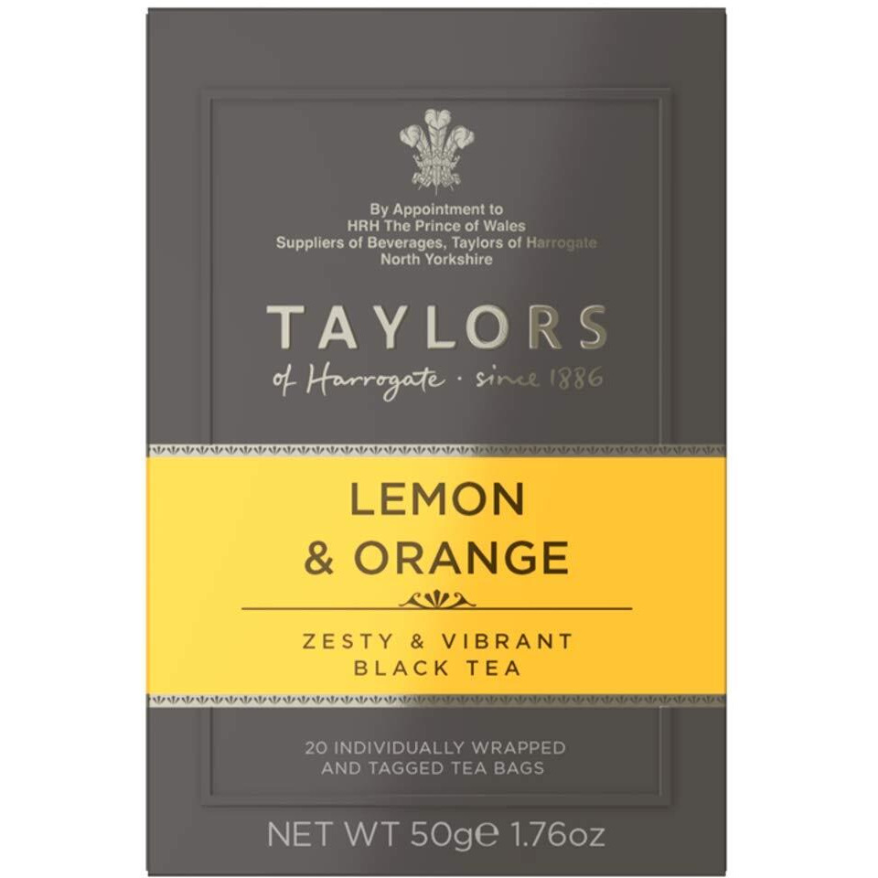 Taylors Of Harrogate Lemon & Orange Black Tea, 20 Count (Pack Of 6)