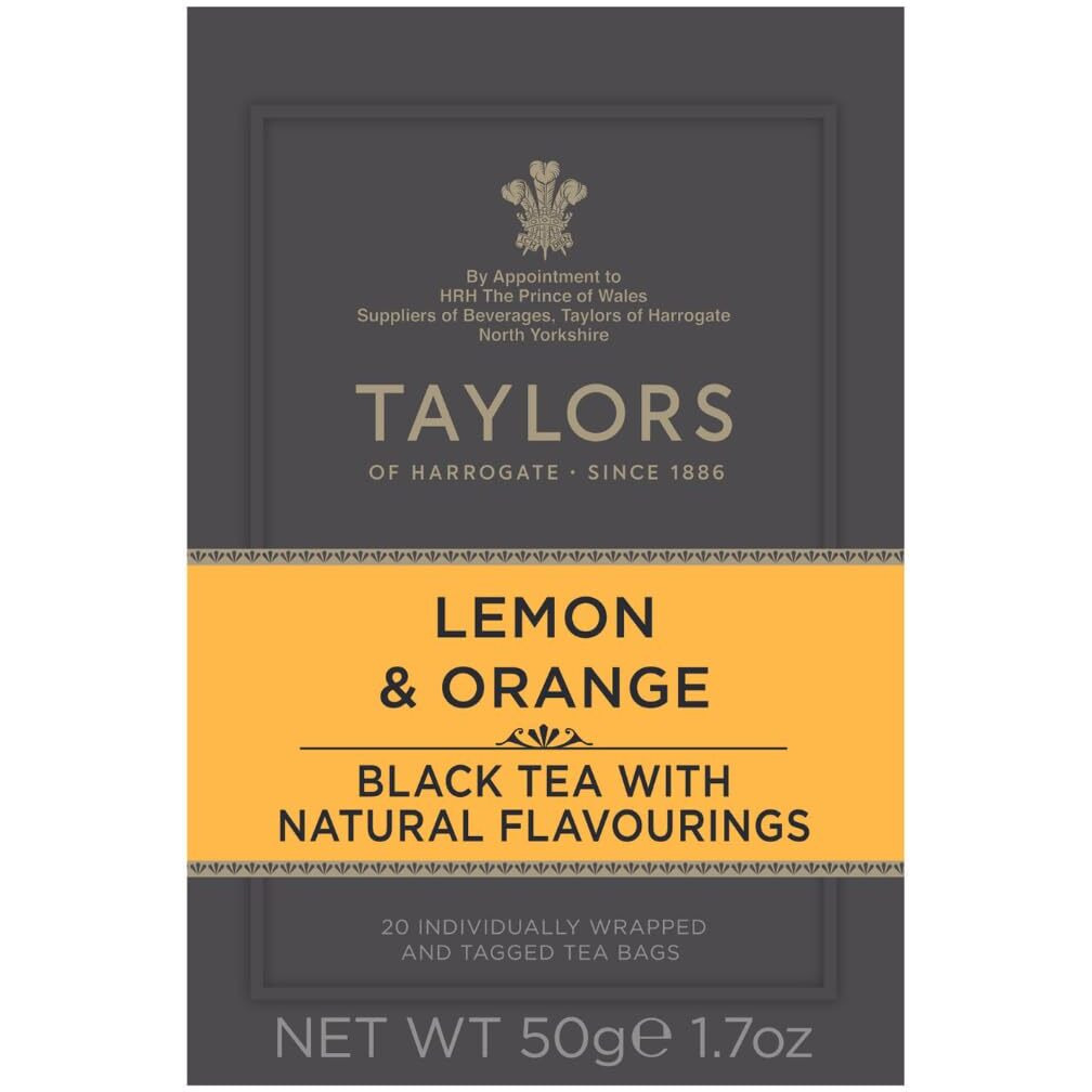 Taylors Of Harrogate Lemon & Orange Black Tea, 20 Count (Pack Of 6)
