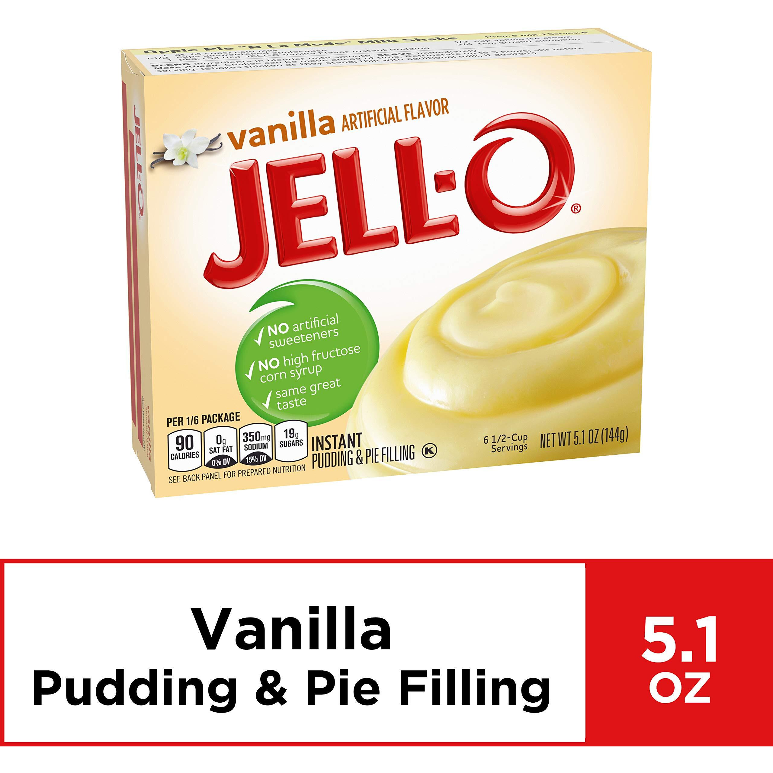 Jell-O Vanilla Instant Pudding & Pie Filling Mix (24 Ct Pack, 5.1 Oz Boxes)