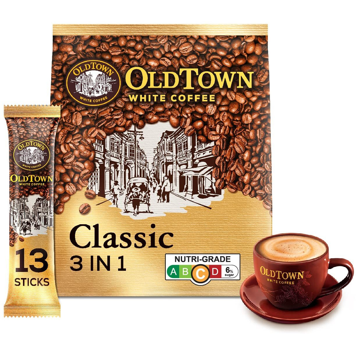 Old Town 3 In 1 Classic White Coffee, 21.2 Ounce