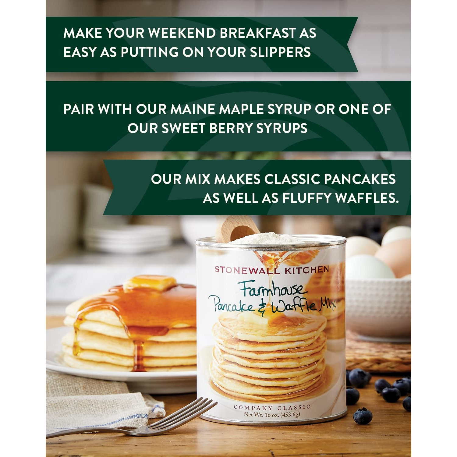 Stonewall Kitchen Farmhouse Pancake & Waffle Mix, Net Wt. 16 Oz.