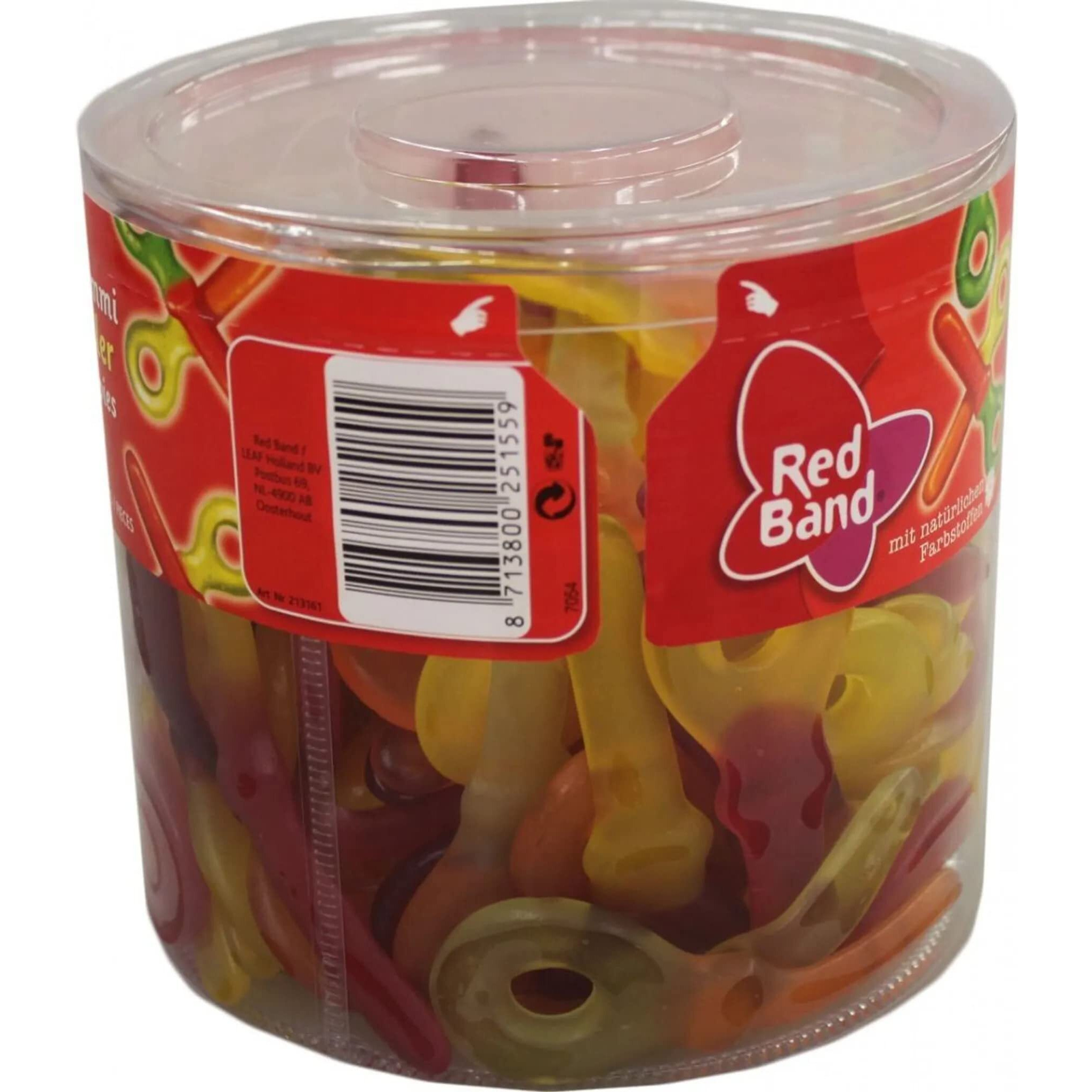 Red Band Fruchtgummi Schnuller - Tasty Gummies In A Tub - Sweet Fruity Wine Candy Taste - Fruit Snacks Pack- Sour Keys, Large Tub, 1200 Grams, 100 Pcs