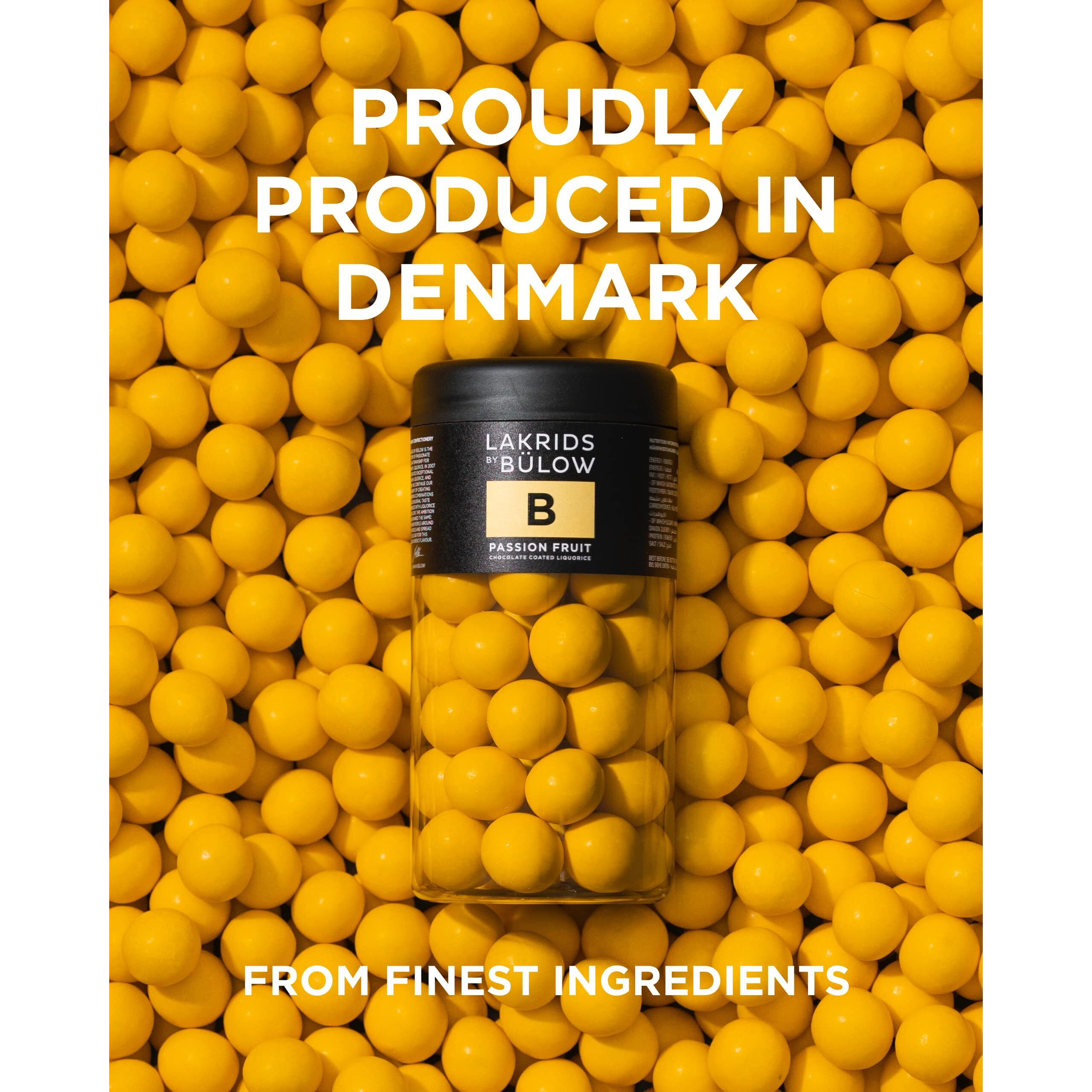 Lakrids By Blow - B - Passion Fruit - 10.41 Oz - Chocolate Coated Gourmet Licorice - Authentic Scandinavian Candy Produced In Denmark