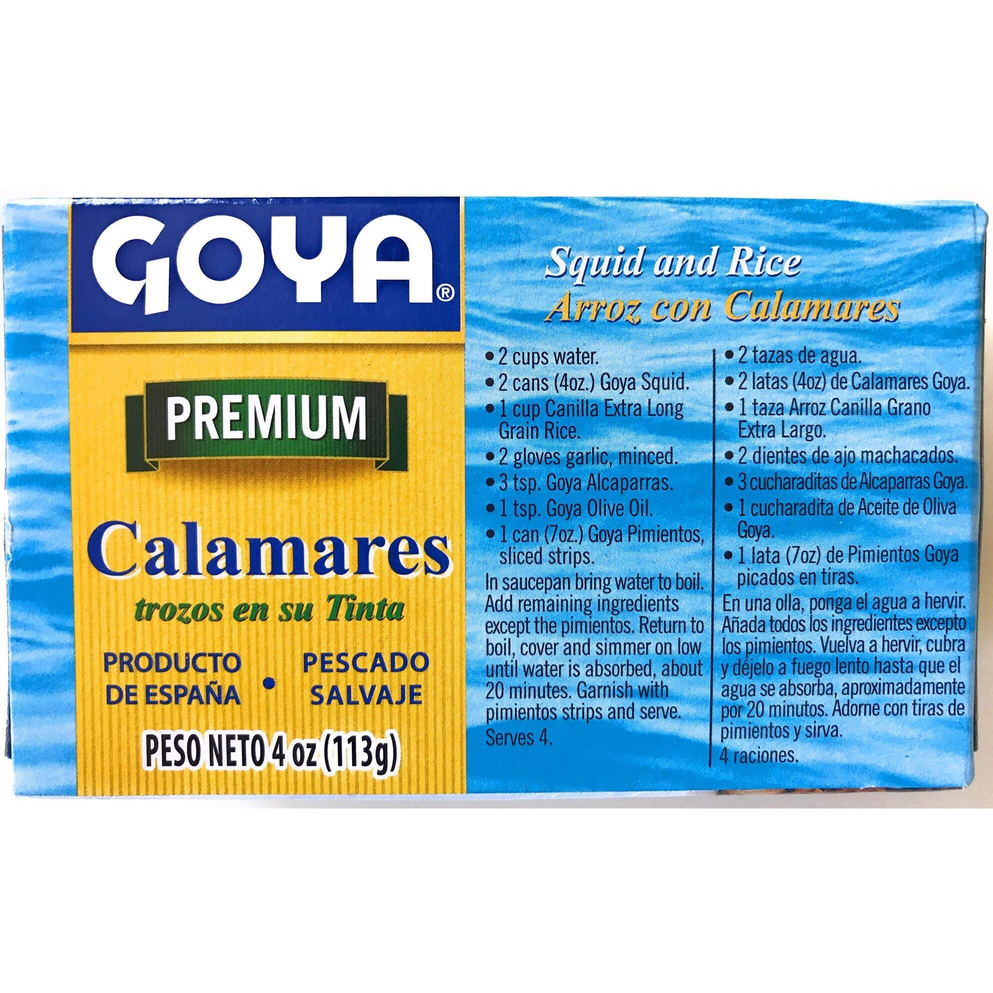 Goya Calamares Tinta Squid, 4 Oz. (Pack Of 3