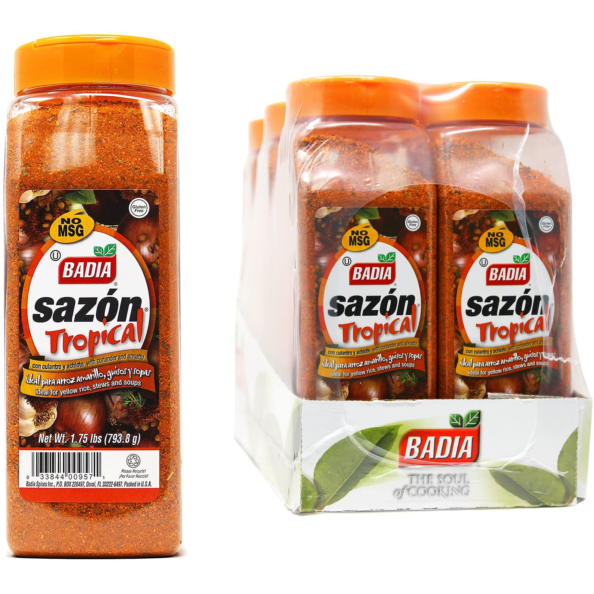 Badia Sazon Tropical With Annatto And Coriander, 1.75 Pound (Pack Of 6)