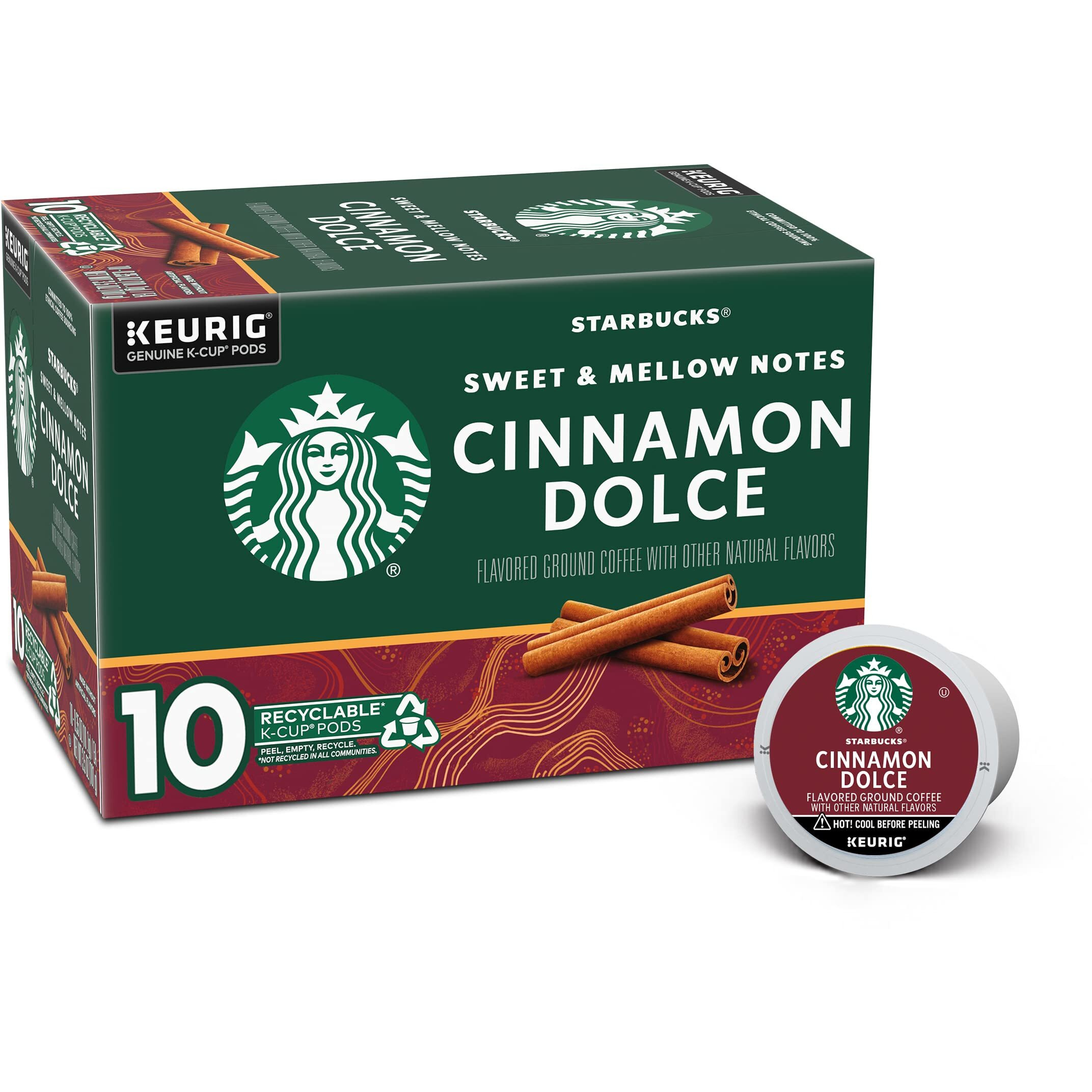Starbucks Flavored K-Cup Coffee Pods - Cinnamon Dolce For Keurig Brewers - 1 Box (10 Pods)