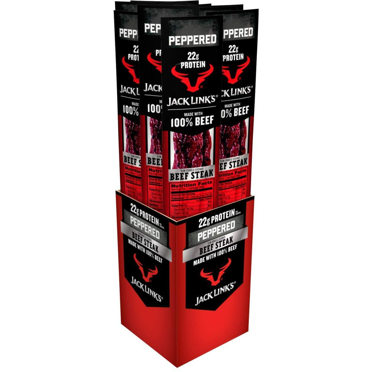 Jack Links Premium Cuts Beef Steak, Peppered, Great Protein Snack With 22G Of Protein And 3G Of Carbs Per Serving, Made With Premium Beef, 2 Ounce (Pack Of 12)
