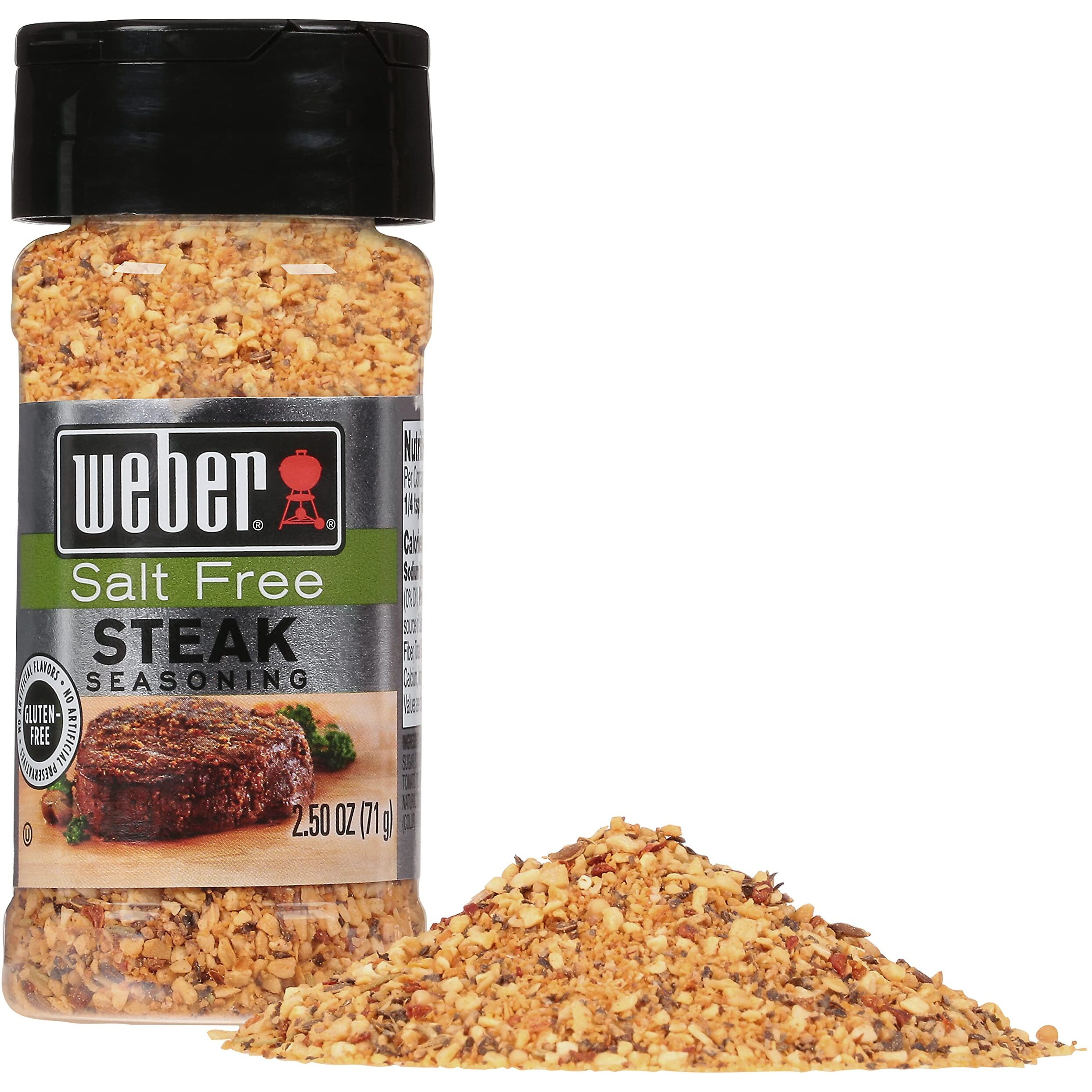 Weber Salt Free Steak Seasoning, 2.5 Ounce Shaker
