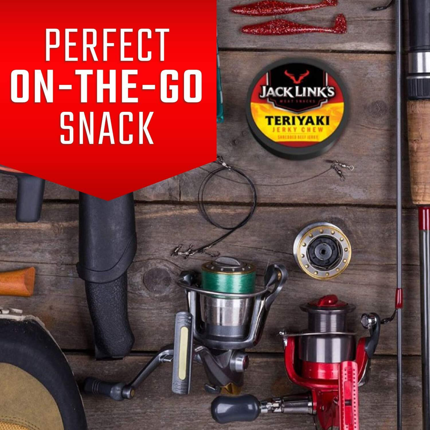 Jack Link's Beef Jerky Chew, Teriyaki Flavor, Shredded Beef Jerky, Made With Beef, 0.32 Oz Per Snack Tin, 11.52 Oz Total (Pack Of 36)