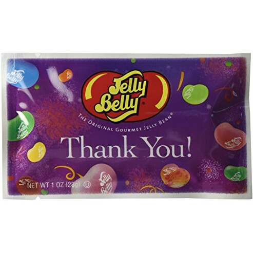 Thank You Assorted Flavors Jelly Beans - 1 Oz. Bag. 6 Count