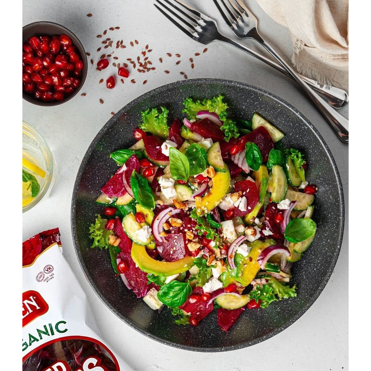 Organic Red Beets, Whole, Peeled & Cooked, 3 Pack 17.6 Oz (3.3 Lbs) Salad Ready