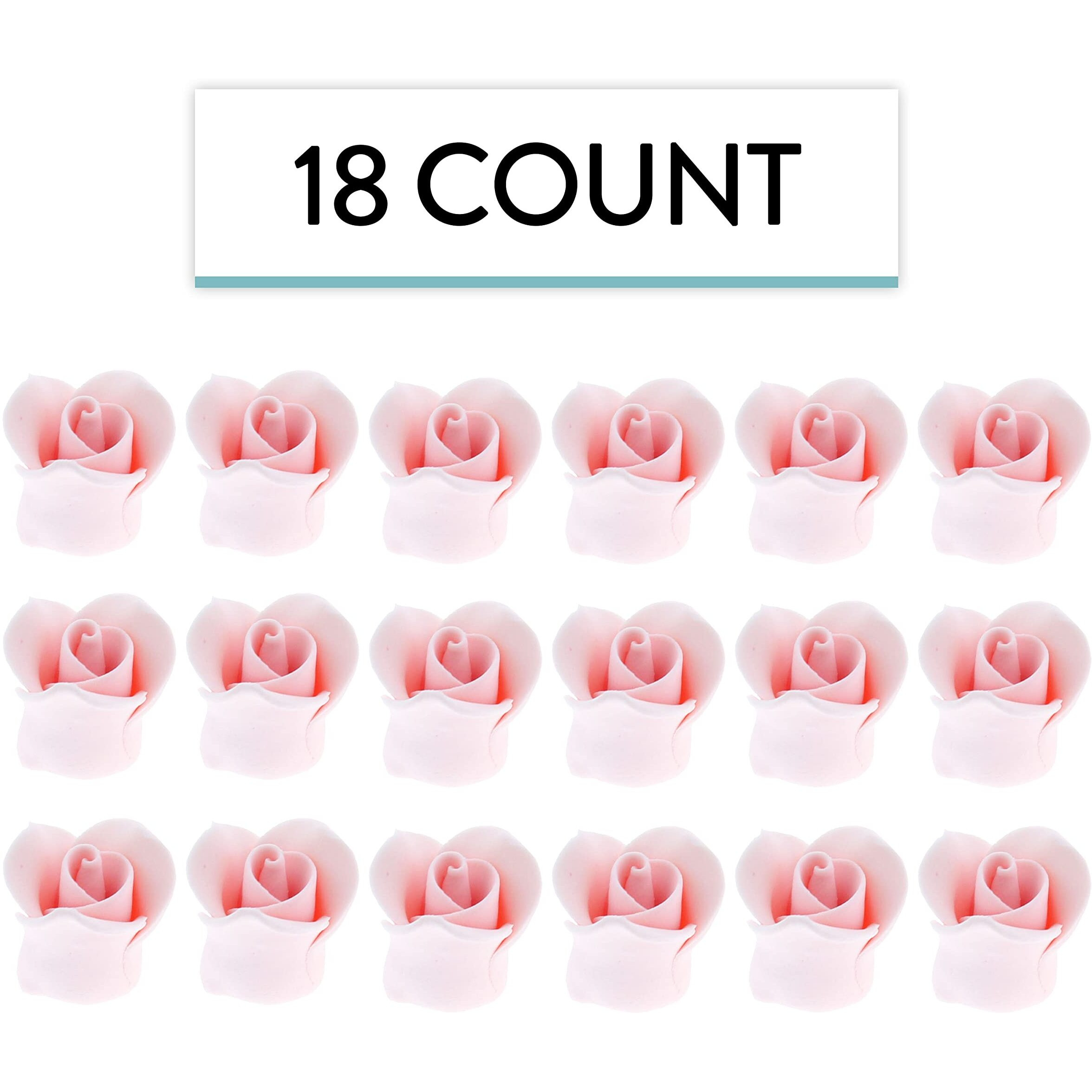 Global Sugar Art Rose Sugar Flowers, Pink Unwired, Very Small, 18 Count By Chef Alan Tetreault