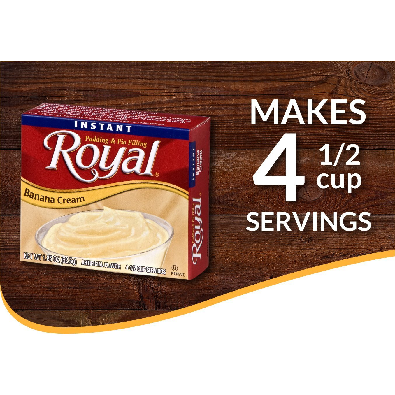 Royal Instant Pudding Dessert Mix, Banana Cream, Fat Free (12 - 1.85 Ounce Boxes) (Pack Of 12)