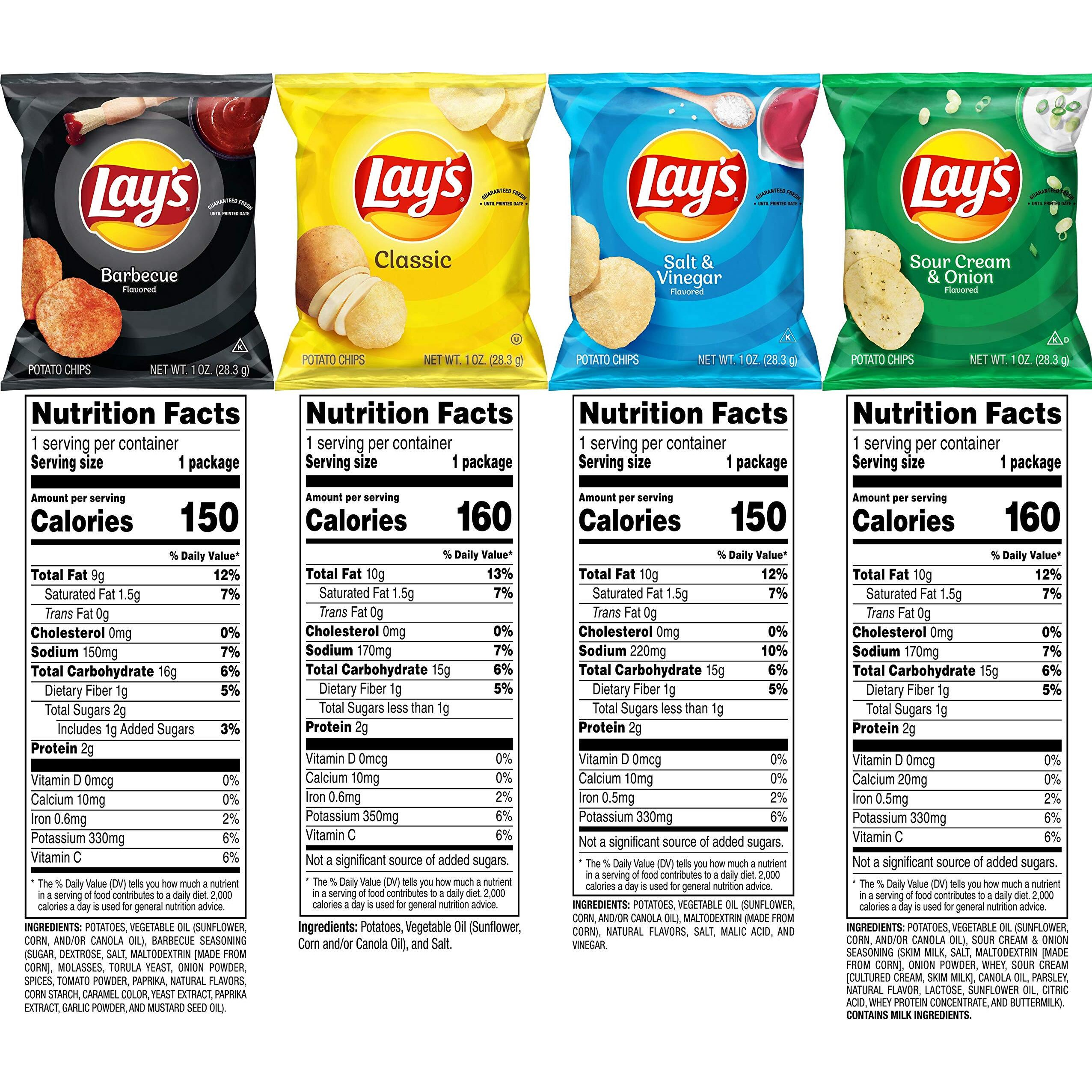 Lay's Potato Chips, Variety Pack, 1 Ounce (Pack Of 40)
