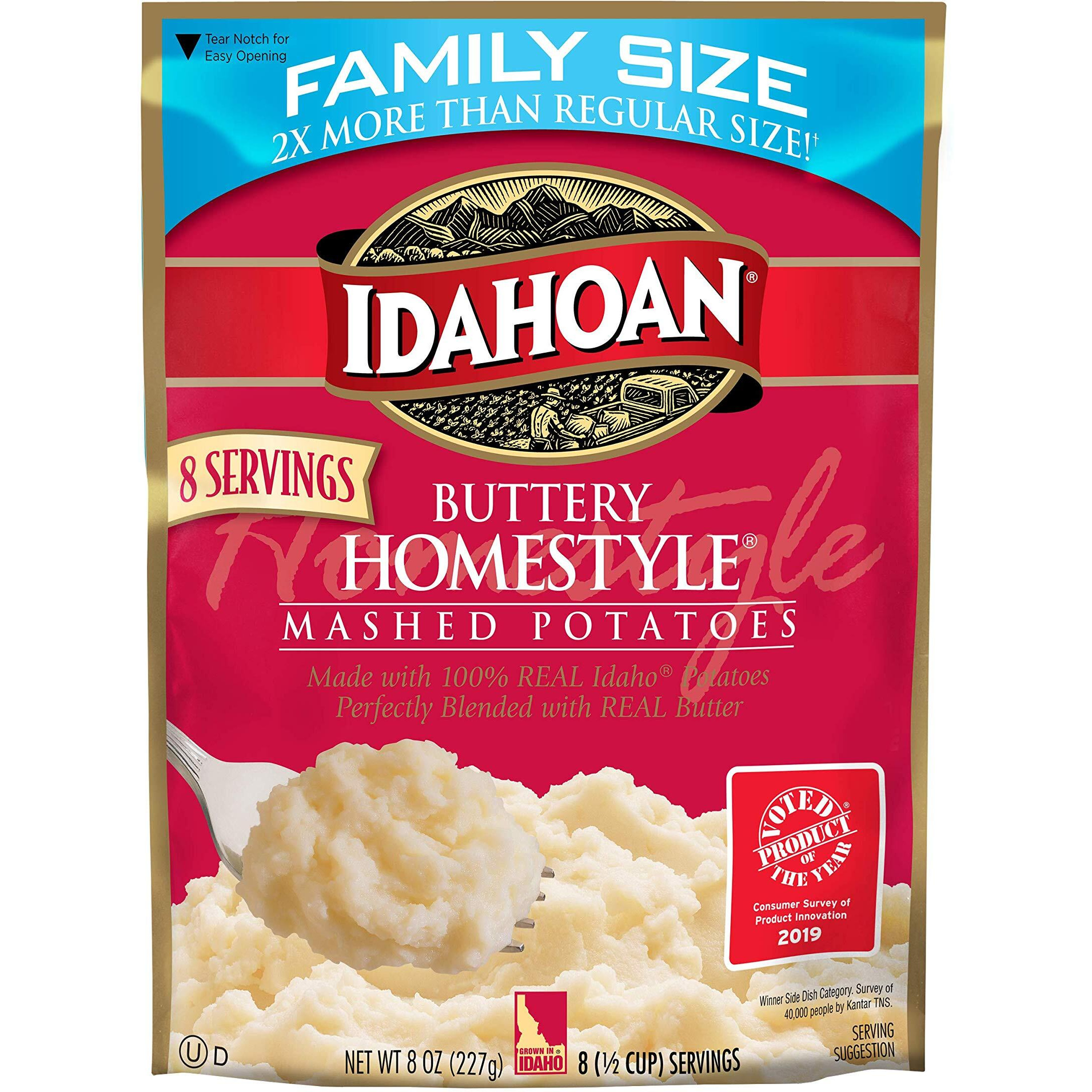 Idahoan Buttery Homestyle Mashed Family Size Potatoes, 8Oz (Pack Of 8)