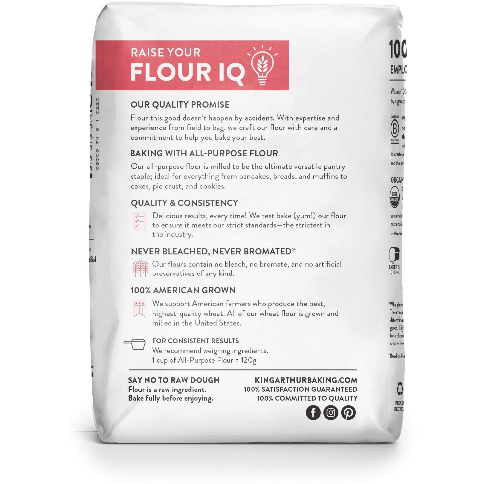 King Arthur Flour, Organic All Purpose Flour, 32 Oz