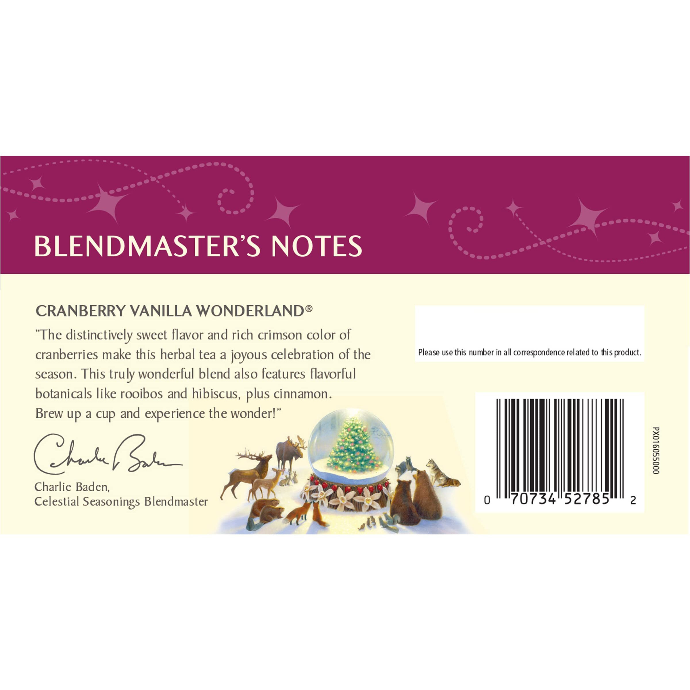 Celestial Seasonings Herbal Tea, Cranberry Vanilla Wonderland, 18 Count (Pack Of 6)
