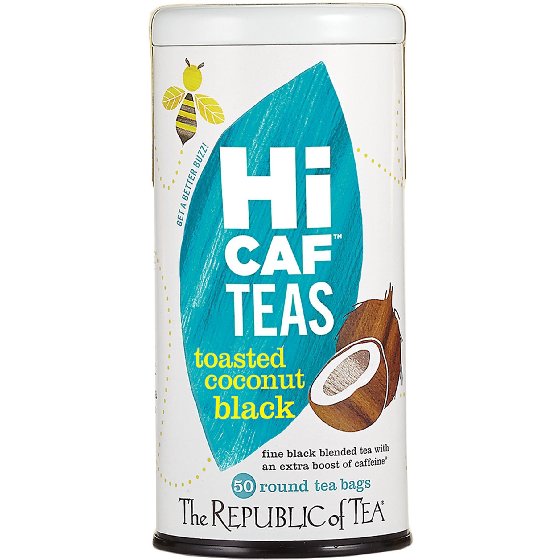 The Republic Of Tea - Hicaf Toasted Coconut Black Tea, 50 Tea Bags, High In Caffeine
