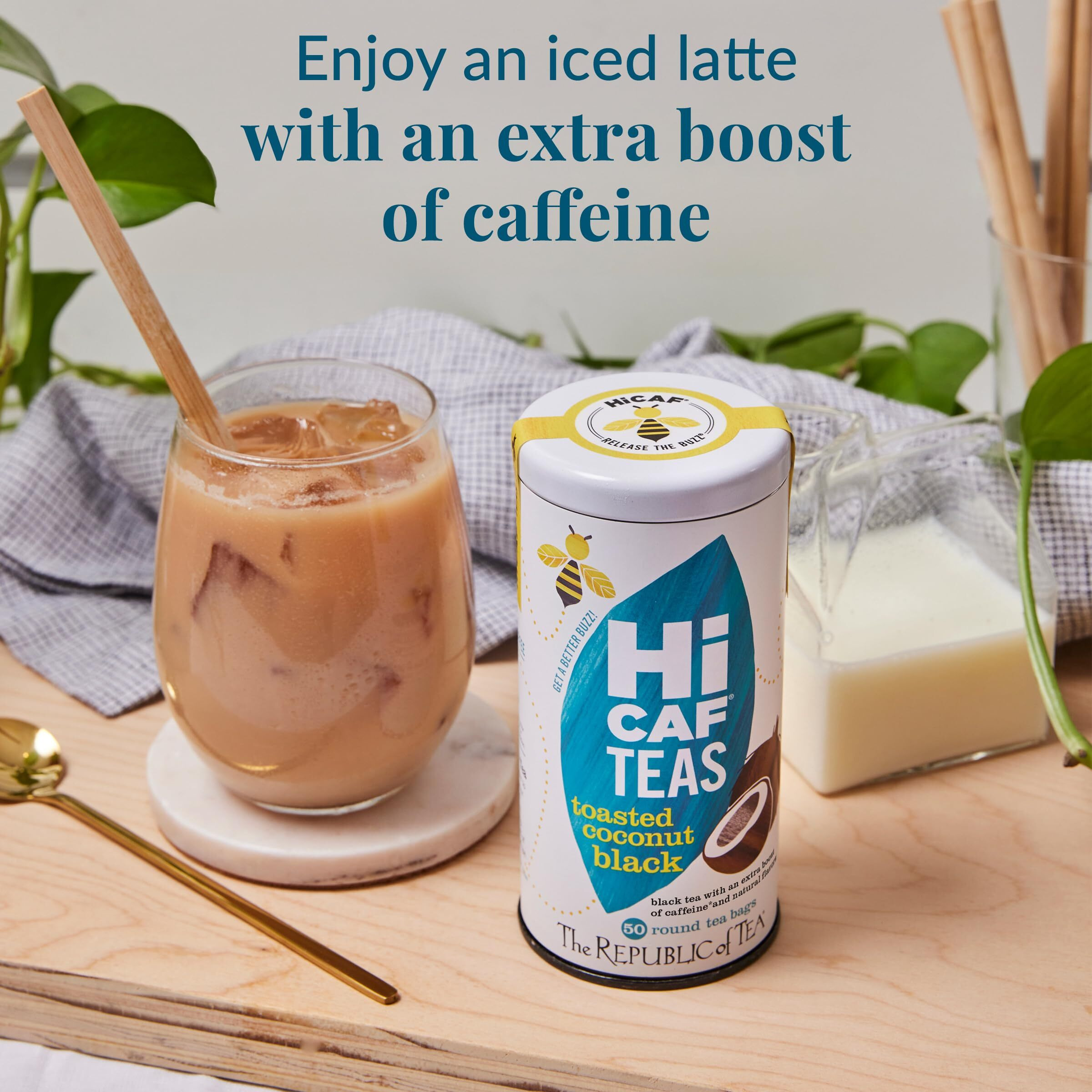 The Republic Of Tea - Hicaf Toasted Coconut Black Tea, 50 Tea Bags, High In Caffeine