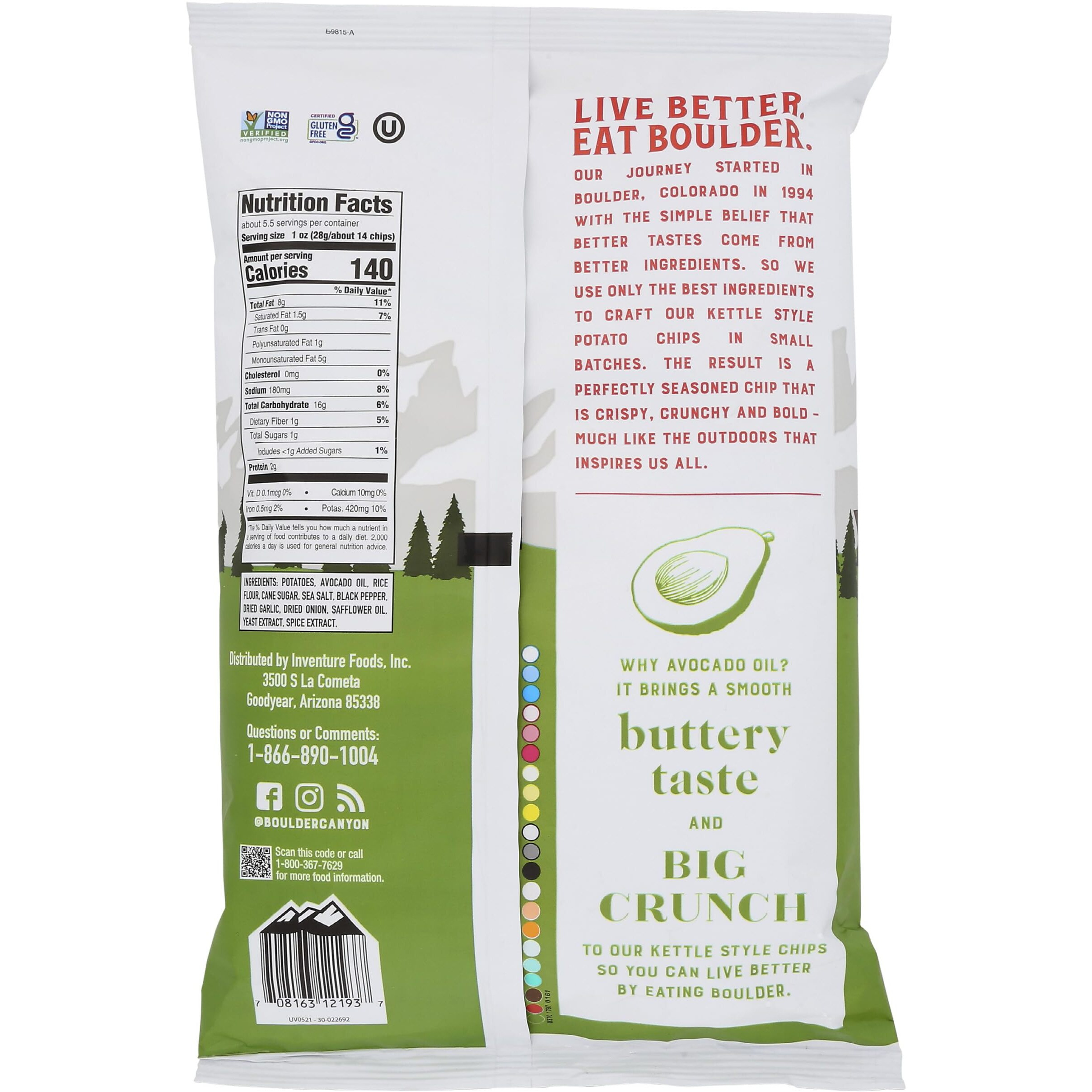 Boulder Canyon Chip Cut Avocado Sea Salt, 5.25 Oz