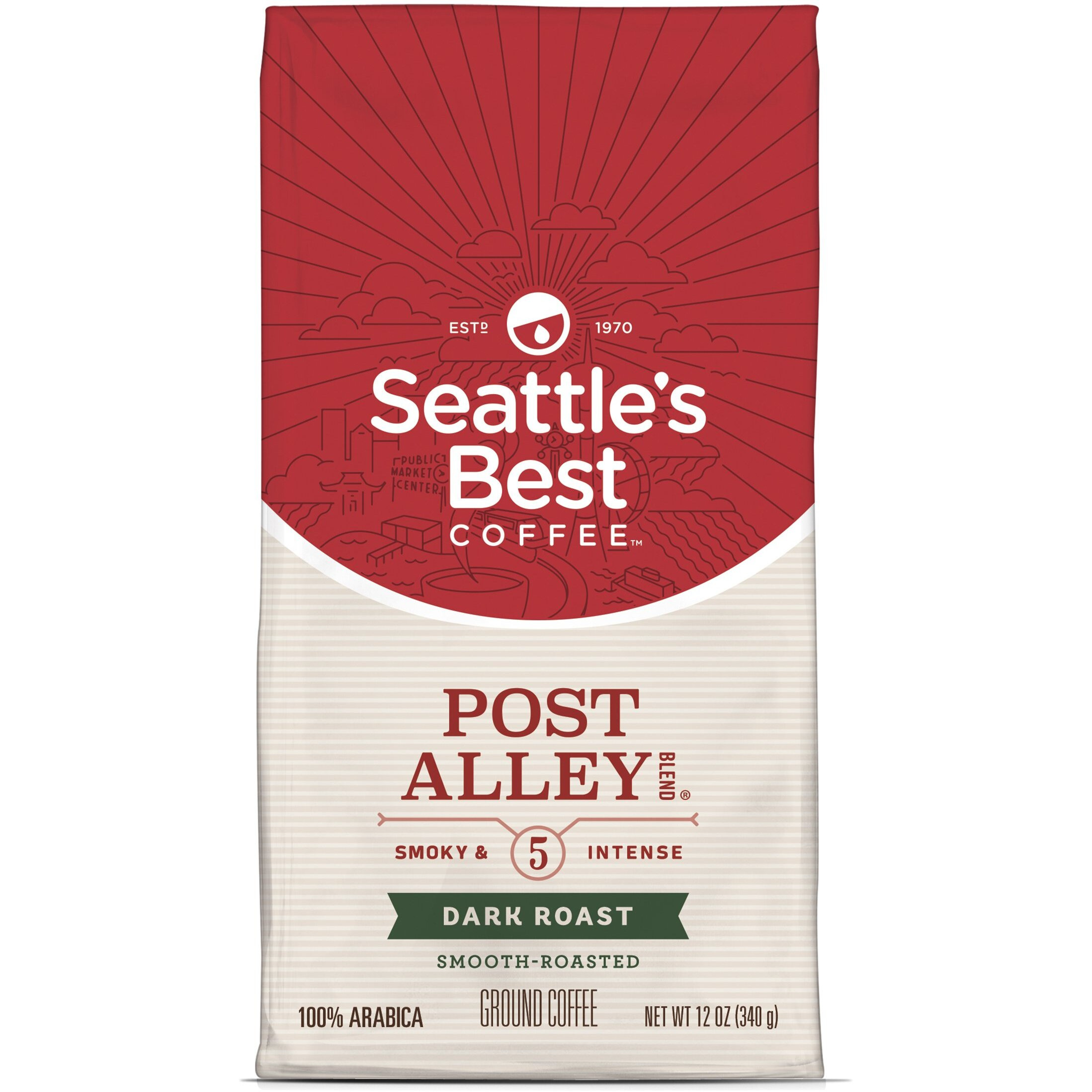 Seattle's Best Coffee Post Alley Blend (Previously Signature Blend No. 5) Dark Roast Ground Coffee, 12 Oz