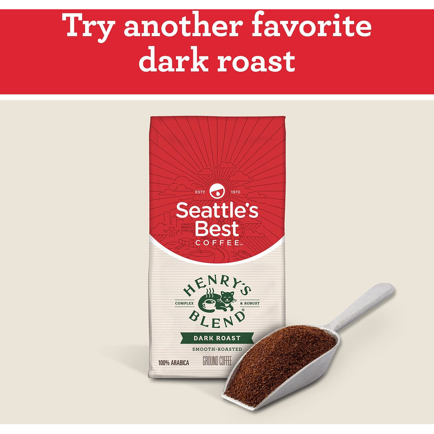 Seattle's Best Coffee Post Alley Blend (Previously Signature Blend No. 5) Dark Roast Ground Coffee, 12 Oz