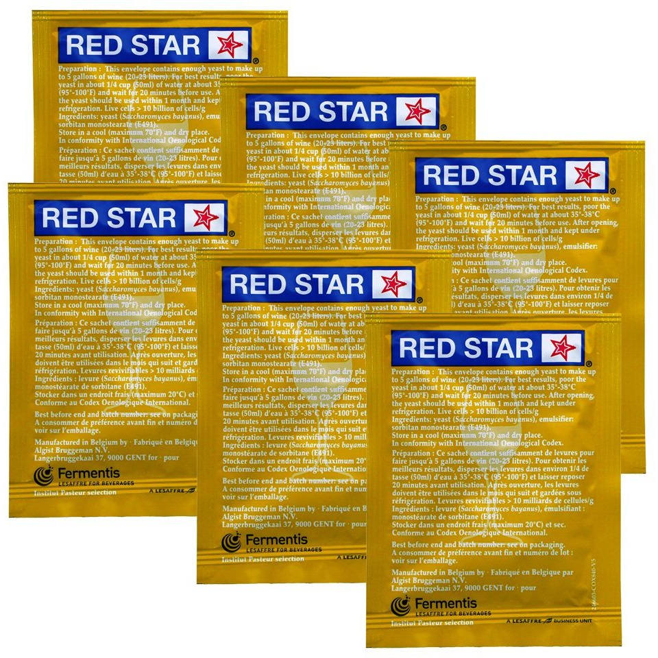 Wine Yeast 6 Pack Red Star Premier Blanc Fermentis Champagne Yeast