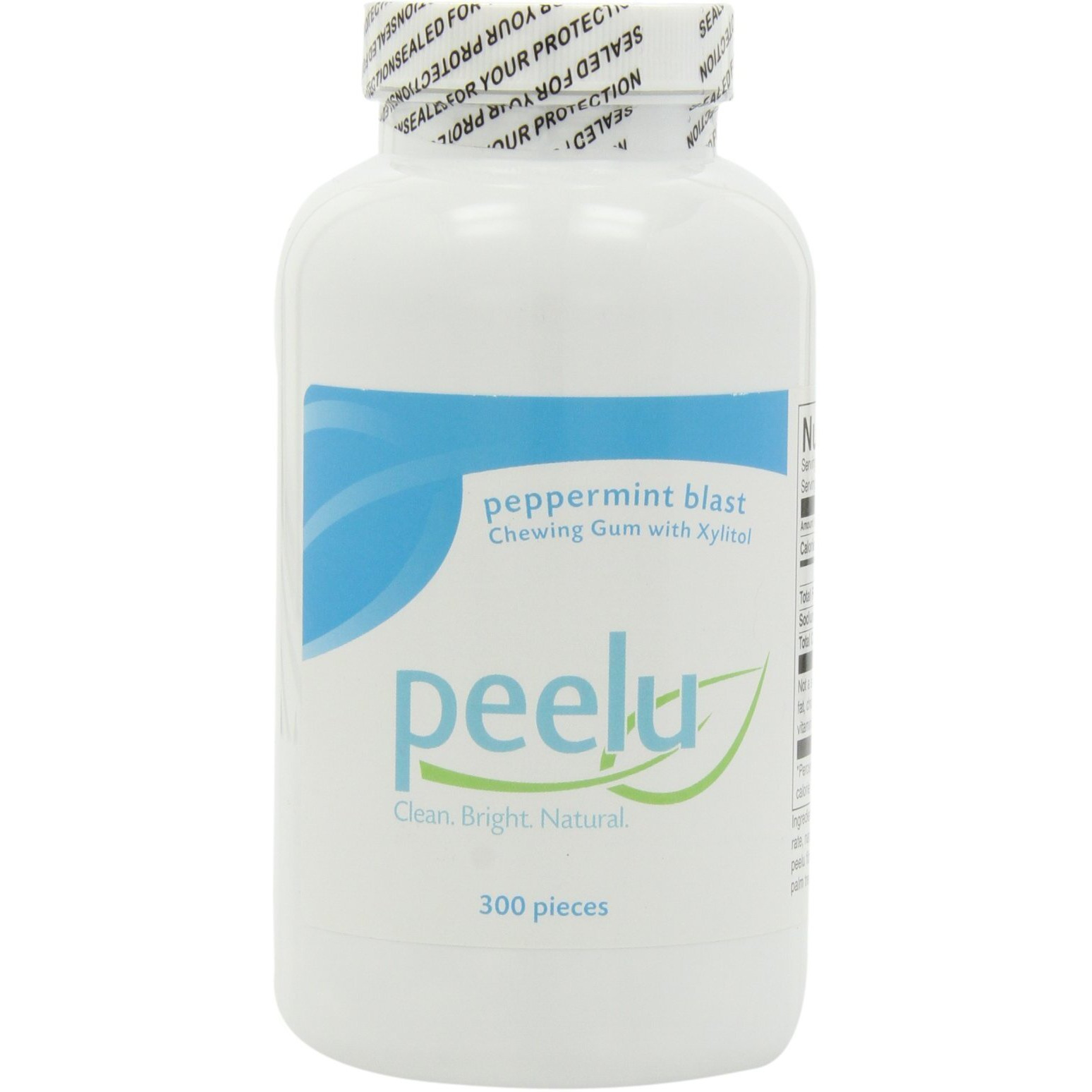 The Peelu Co. Chewing Gum, Peppermint, 300-Count