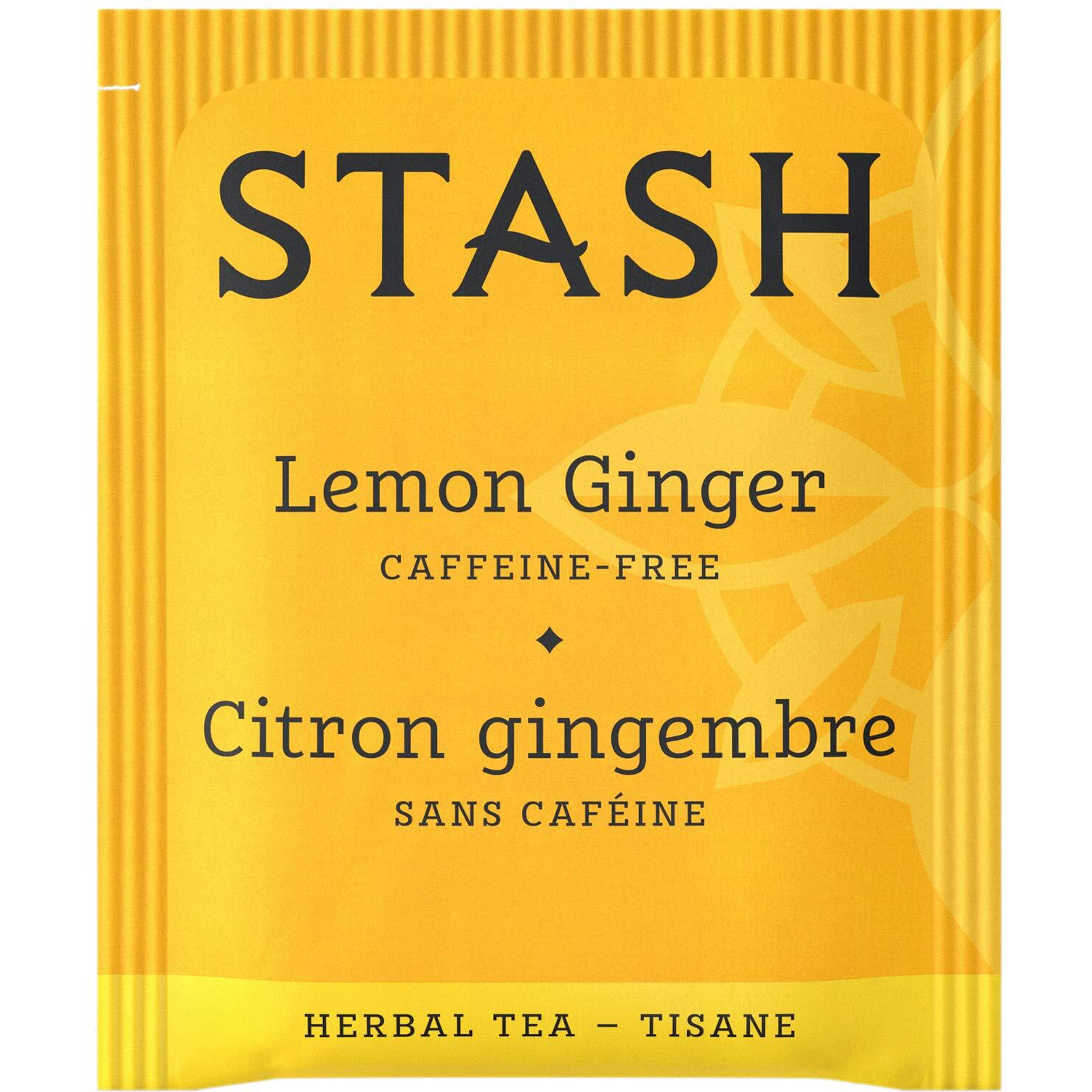 Stash Tea Lemon Ginger Vitality Herbal Tea - Naturally Caffeine Free, Non-Gmo Project Verified Premium Tea With No Artificial Ingredients, 20 Count (Pack Of 6) - 120 Bags Total