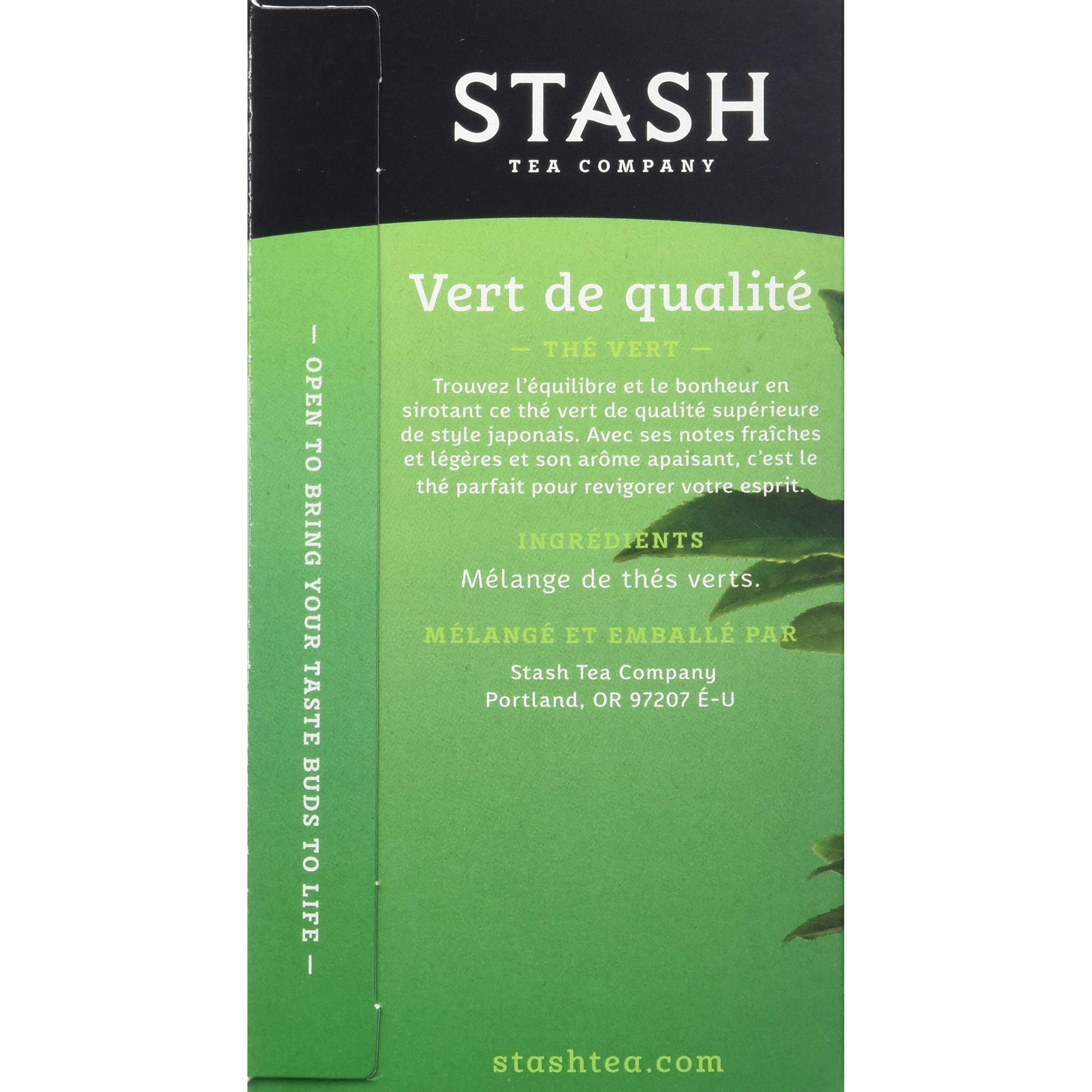 Stash Tea Premium Green Tea, 20 Count Box Of Tea Bags In Foil, (Pack Of 6)