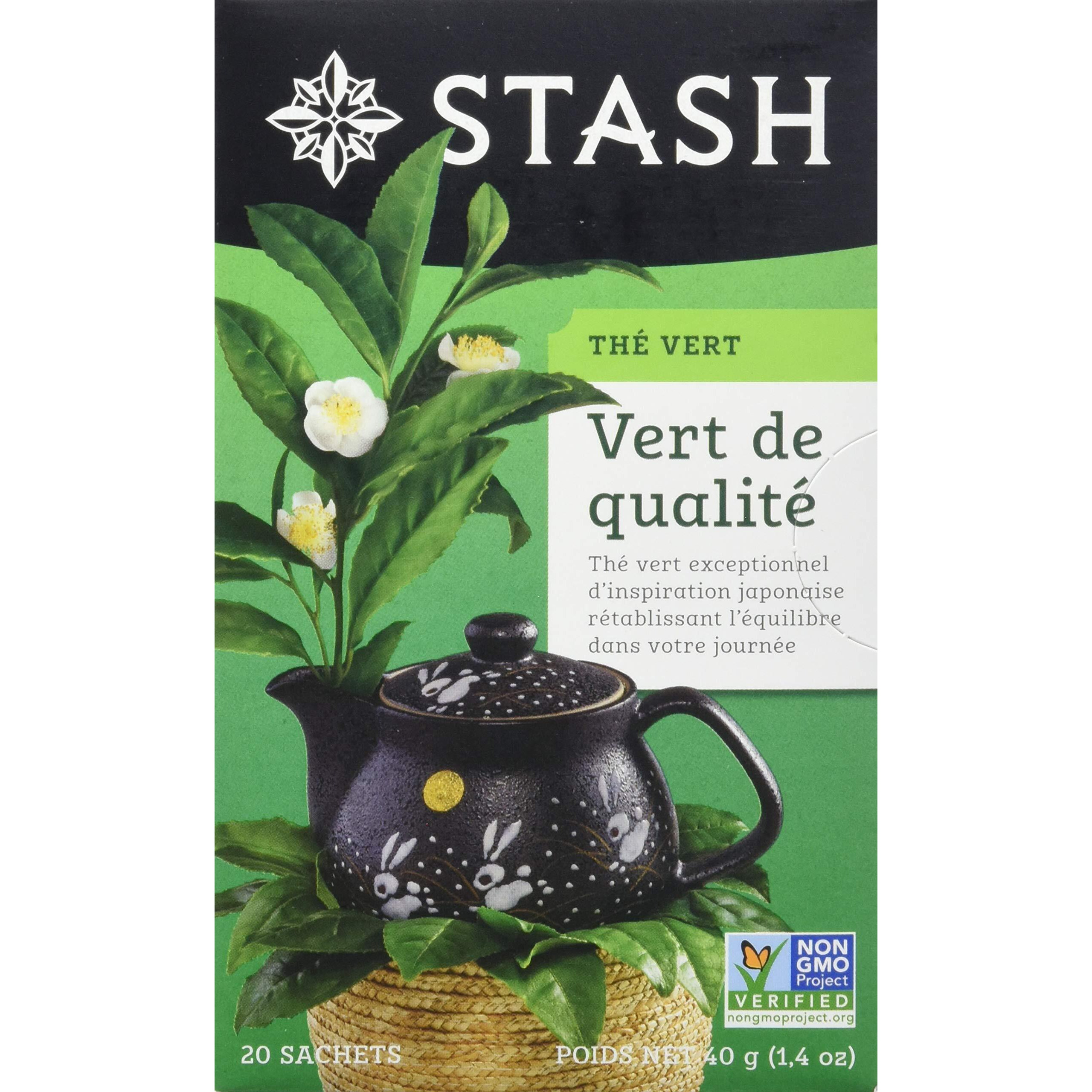 Stash Tea Premium Green Tea, 20 Count Box Of Tea Bags In Foil, (Pack Of 6)