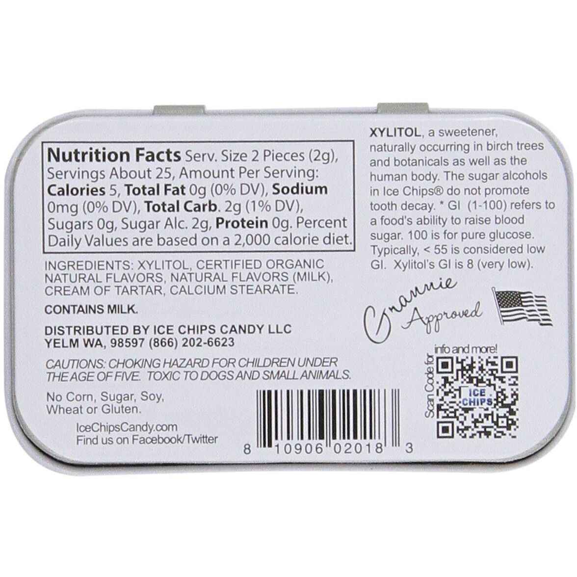 Ice Chips Xylitol Candy Single Tin Root Beer