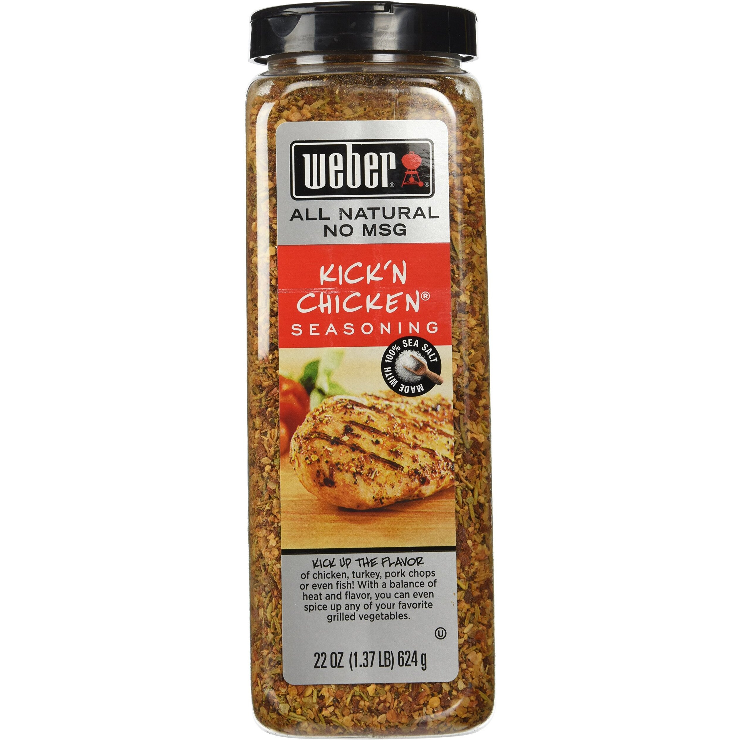 Weber Kick'N Chicken Seasoning 22 Oz. Made With Sea Salt - No Msg - Gluten Free - Perfect For Grilling