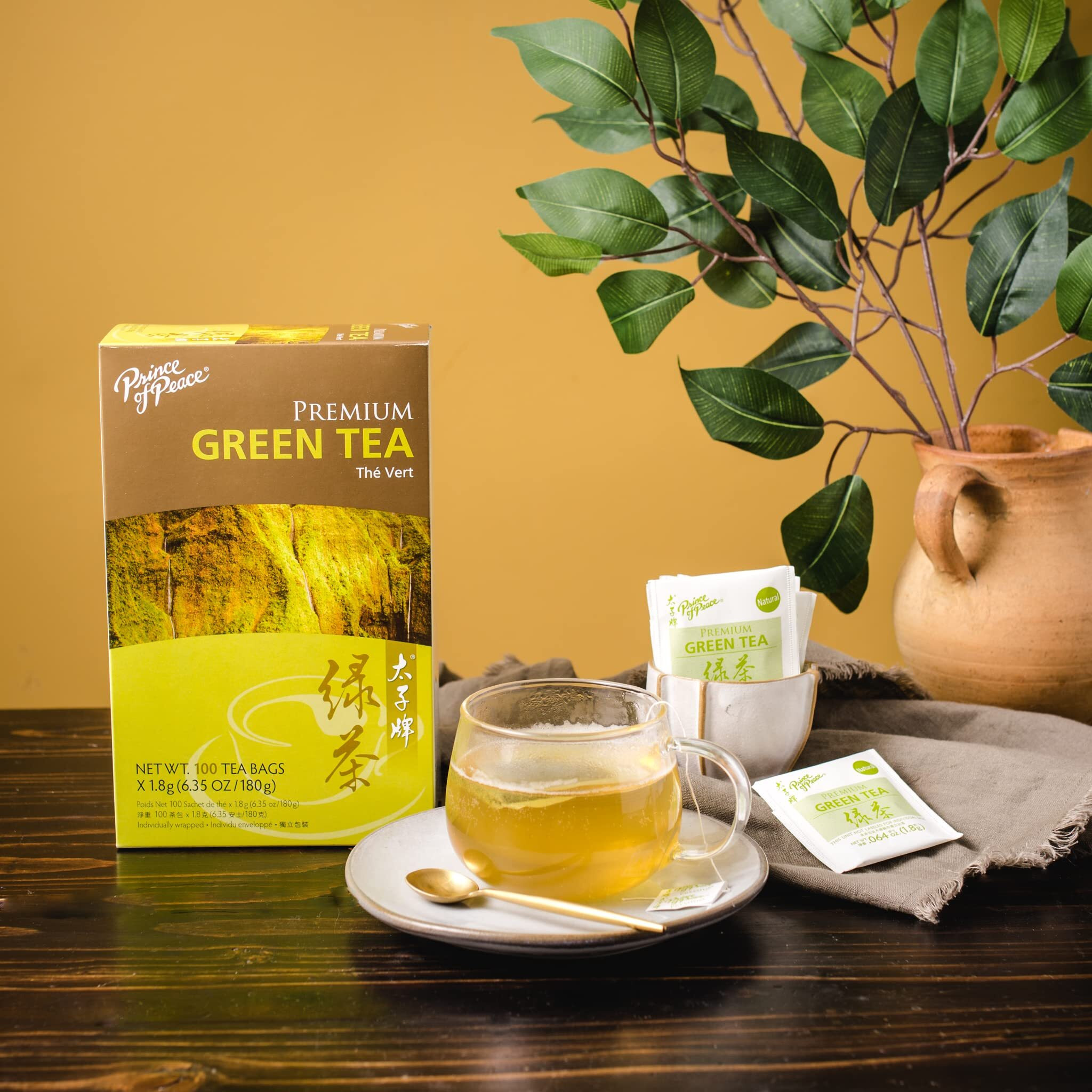Prince Of Peace Premium Green Tea, 100 Tea Bags - Premium Green Tea Bags - Prince Of Peace - Green Tea Bags - Green Tea - Prince Of Peace Green Tea Bags - 100 Pack Of Tea Bags