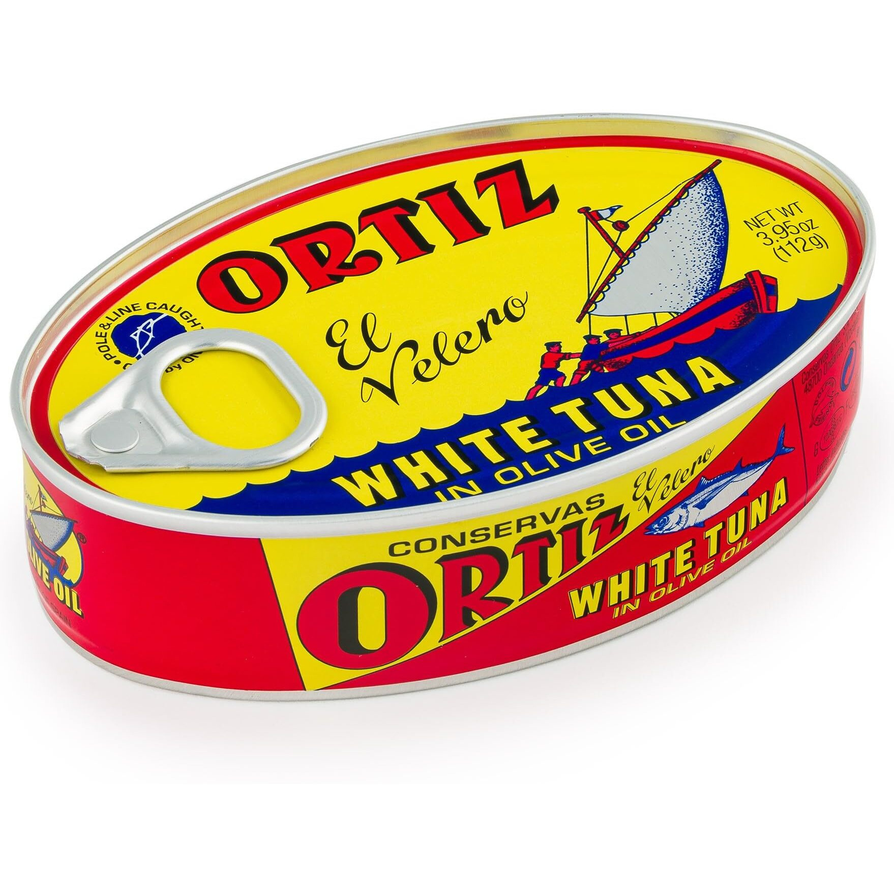 Ortiz Tuna In Olive Oil, 3.95Oz Oval Tin 6 Pack | Superior Canned Tuna In Olive Oil | Ortiz White Tuna In Olive Oil [3.95Oz/112Gr X 6 Tins]