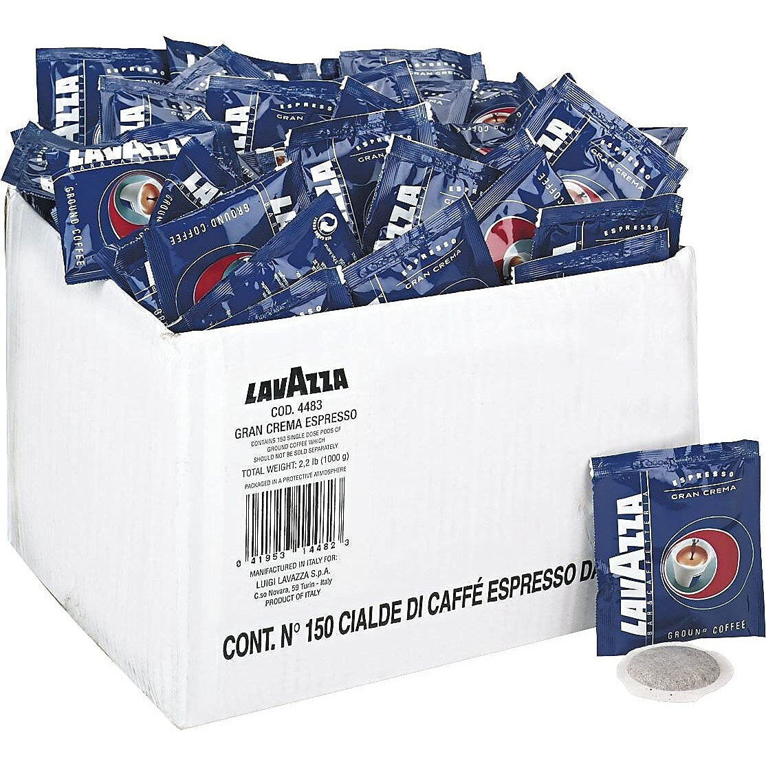 Gran Crema Espresso Coffee By Lavazza For Unisex - 150 Pods Coffee