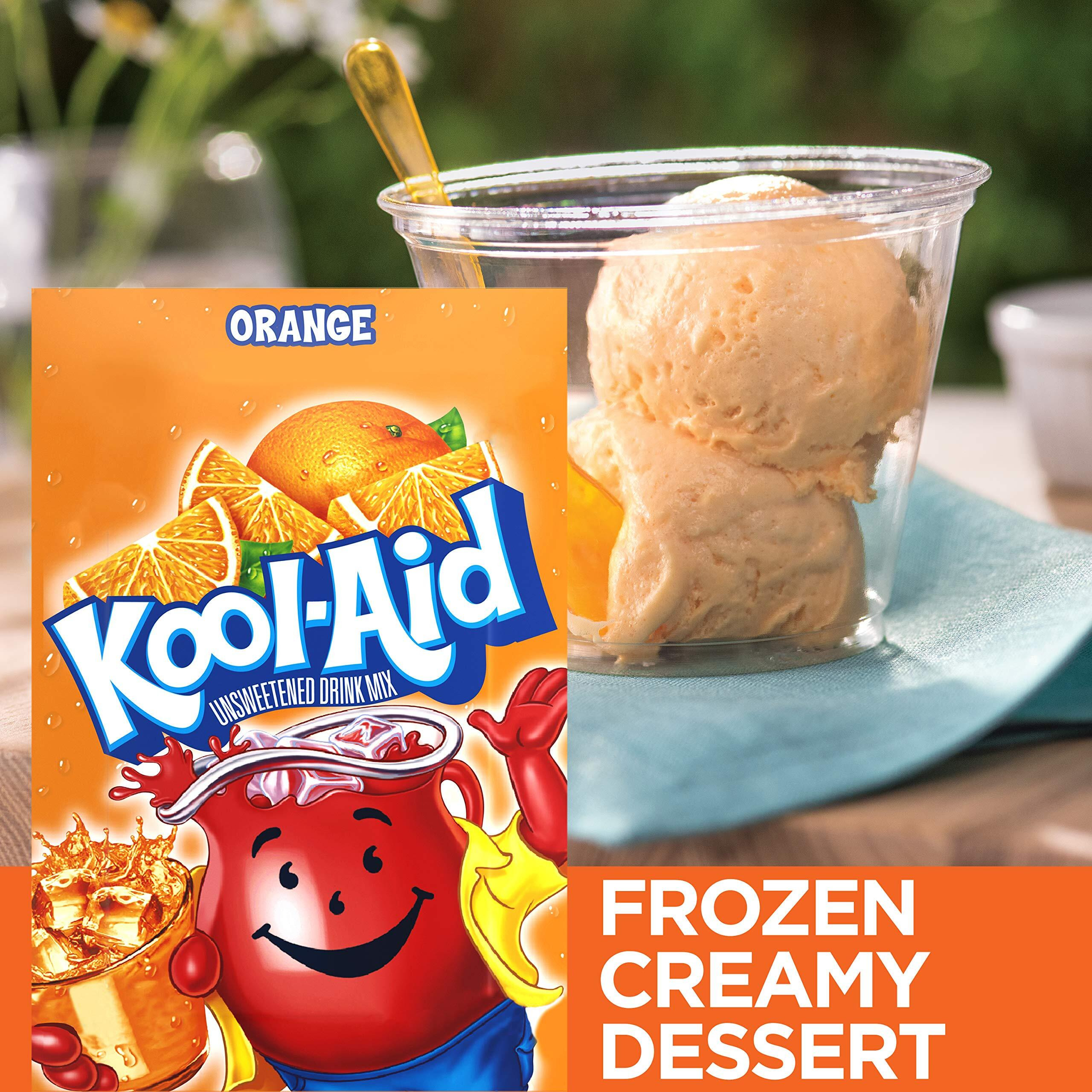 Kool-Aid Orange Unsweetened Soft Drink Mix, 0.15-Ounce Packets (Pack Of 96)