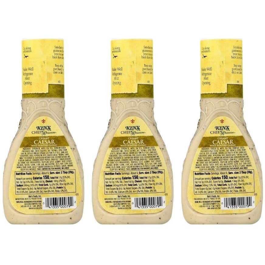 Ken's Steak House Chef's Reserve Creamy Caesar With Roasted Garlic Dressing (9 Fl Oz (Pack Of 3))