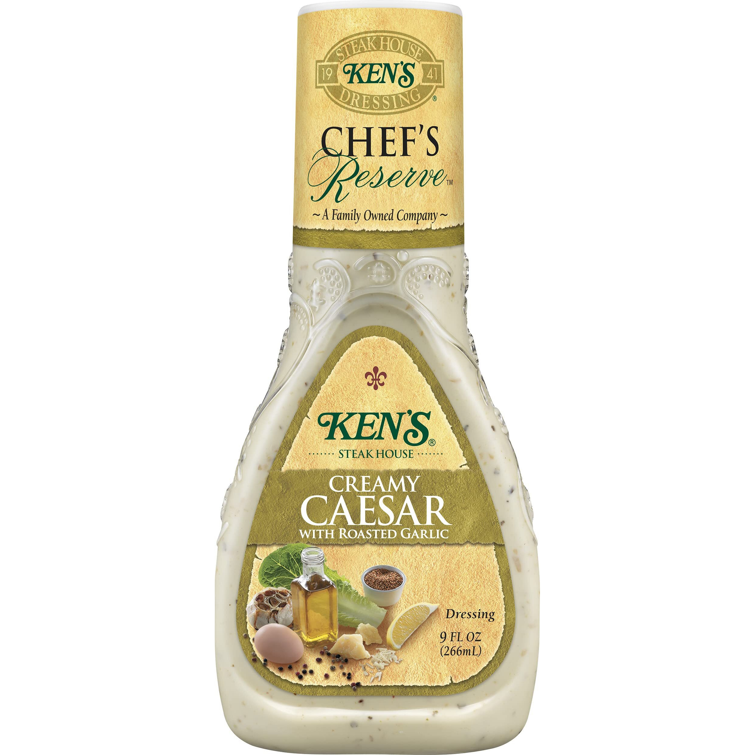 Ken's Steak House Chef's Reserve Creamy Caesar With Roasted Garlic Dressing (9 Fl Oz (Pack Of 3))
