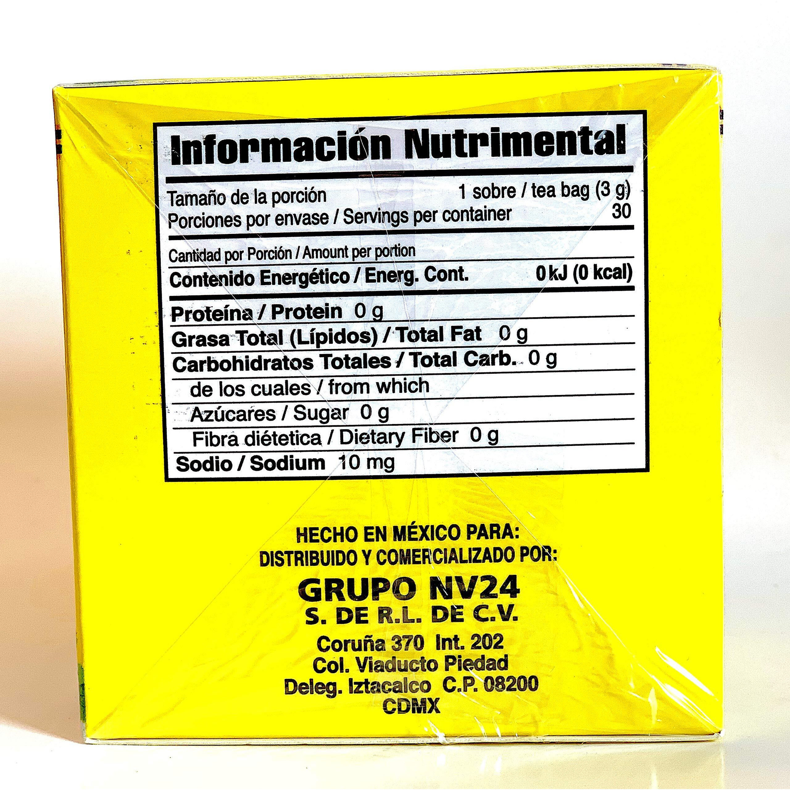 Tea Chupa Panza, Tea Based Onginger Root, Pinneapple, Flaxseed & Cinnamon (30 Tea Bags/0.10 Oz Each)