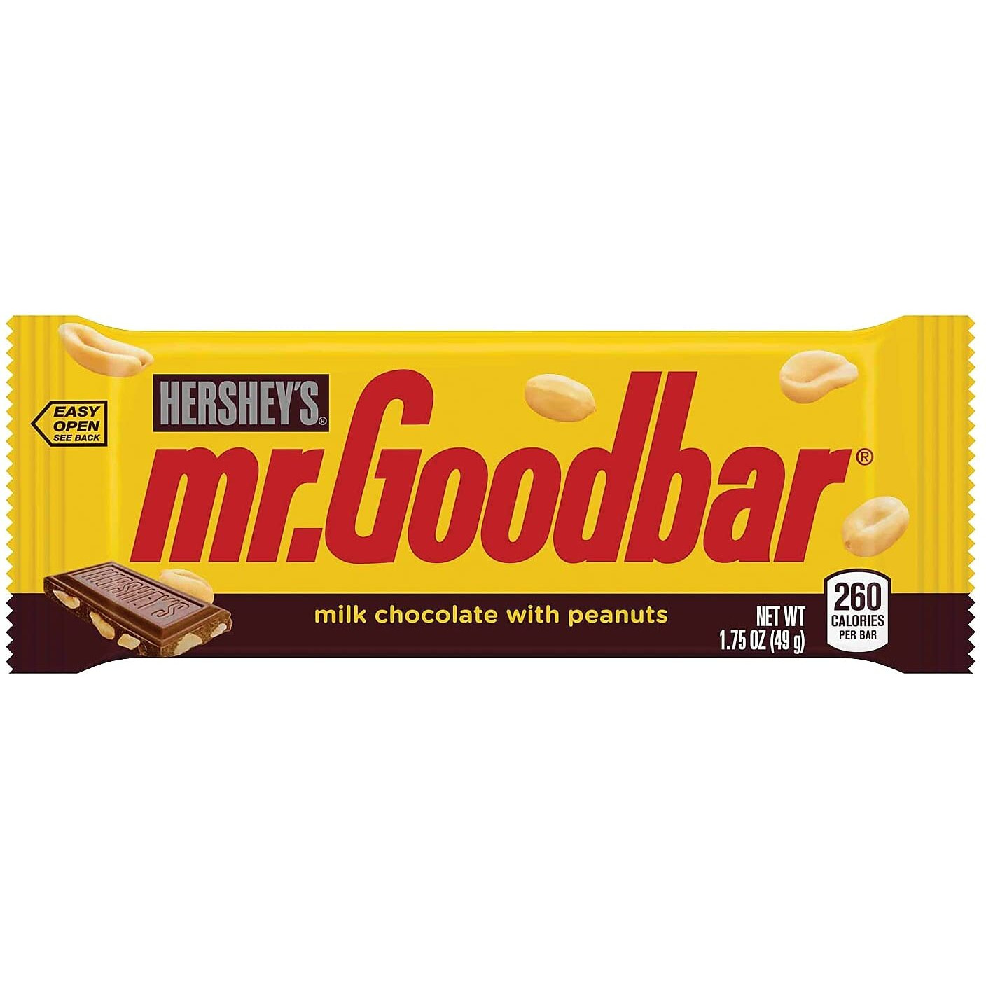 Hershey's Mr. Goodbar Chocolate With Peanuts Candy Bars, 1.75 Oz (36 Count)