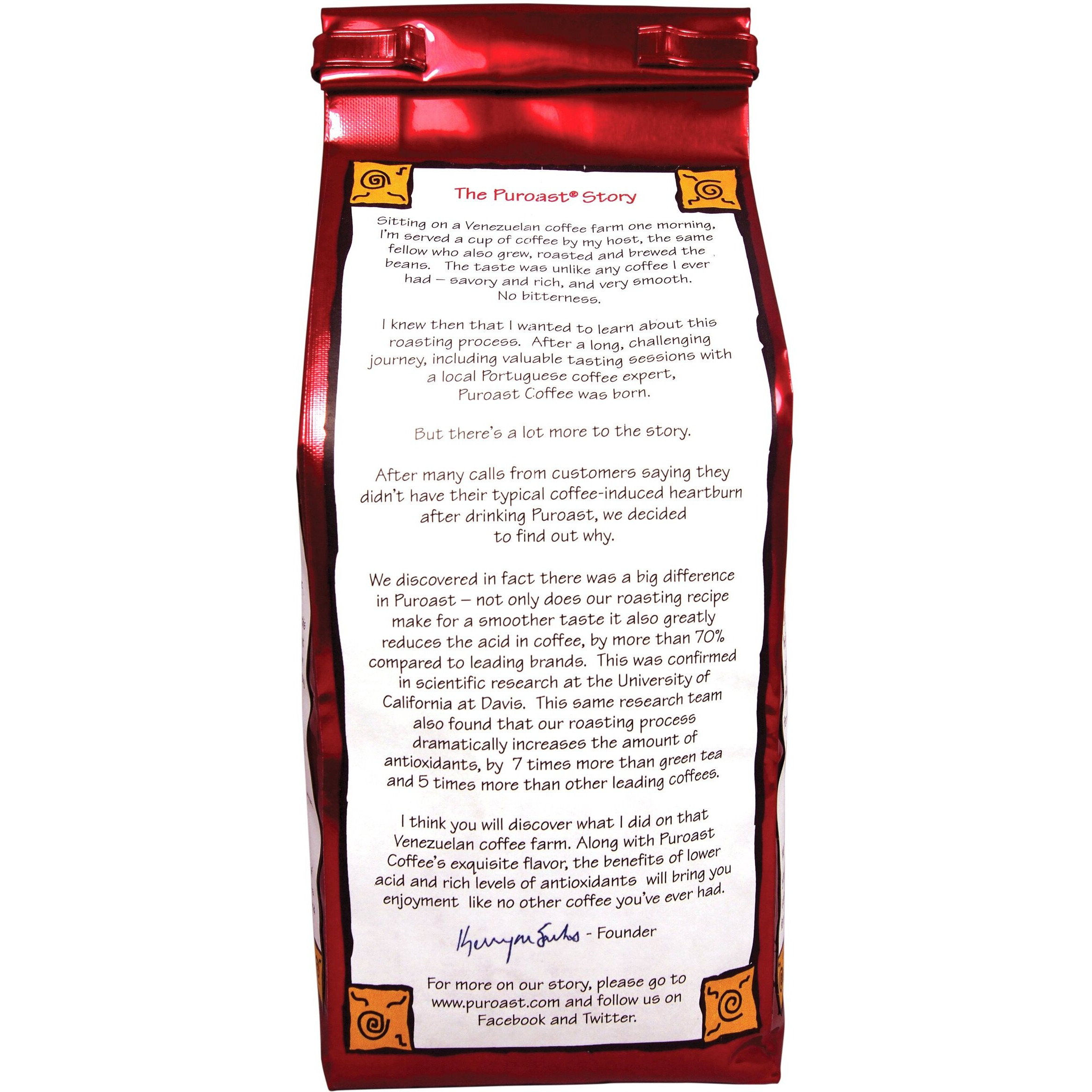 Puroast Low Acid Coffee , Whole Bean , House Blend , Medium Roast , Certified Low Acid Coffee , Ph 5.5+ , Gut Health , 2.2 Lb , Higher Antioxidant , Smooth For Espresso, Cold Brew & Iced Coffee