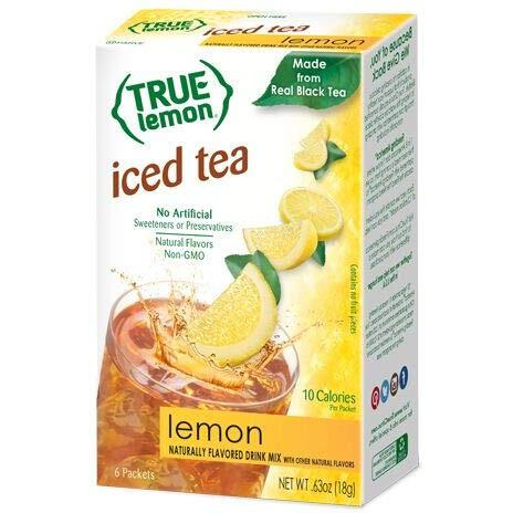 Lemon Iced Tea Mix By True Lemon | Instant Powdered Drink Packets That Quench Your Thirst, Mouth Watering True Citrus Lemon (Iced Tea), 6 Count (Pack Of 4)