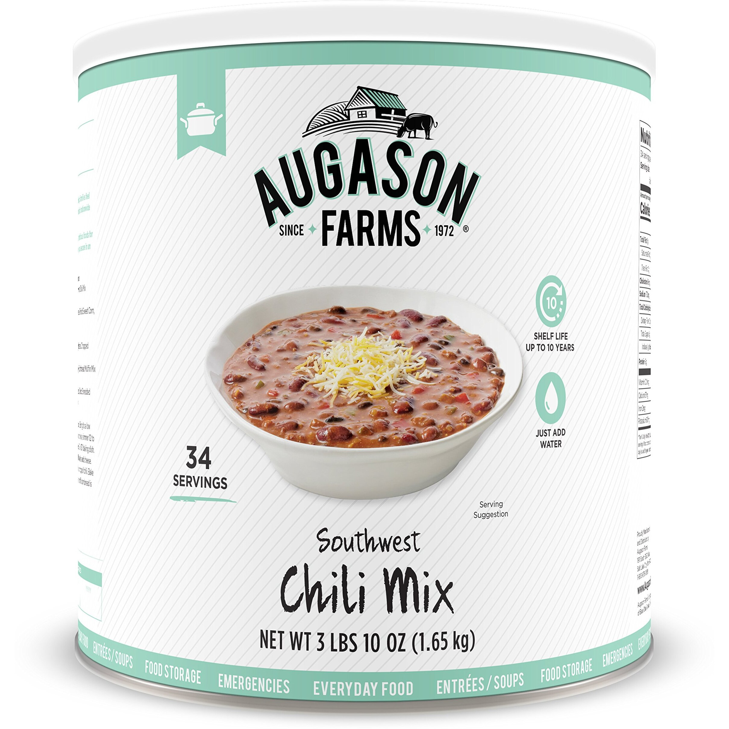 Augason Farms Southwest Chili Mix Net Wt. 3 Lbs 10 Oz (1.65 Kg)