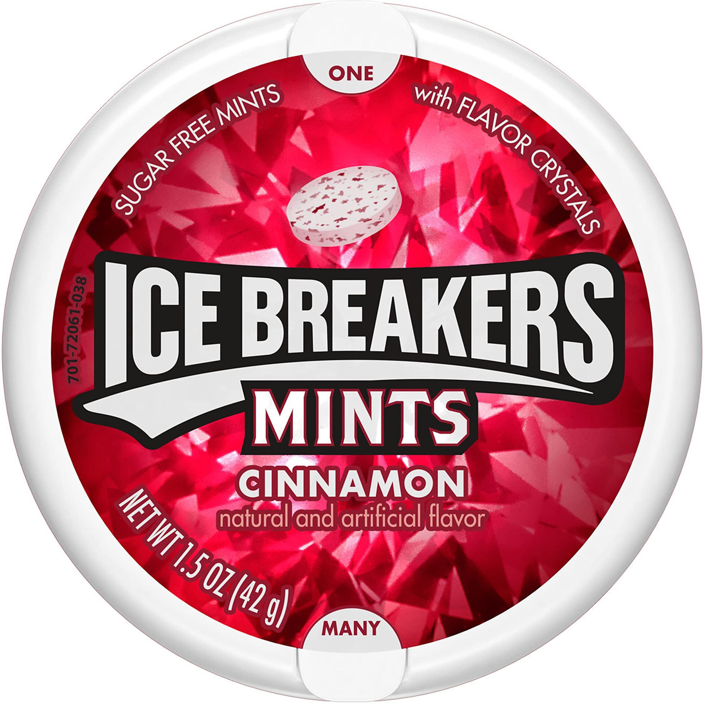 Ice Breakers Cinnamon Sugar Free Breath Mints Tins, 1.5 Oz (8 Count)